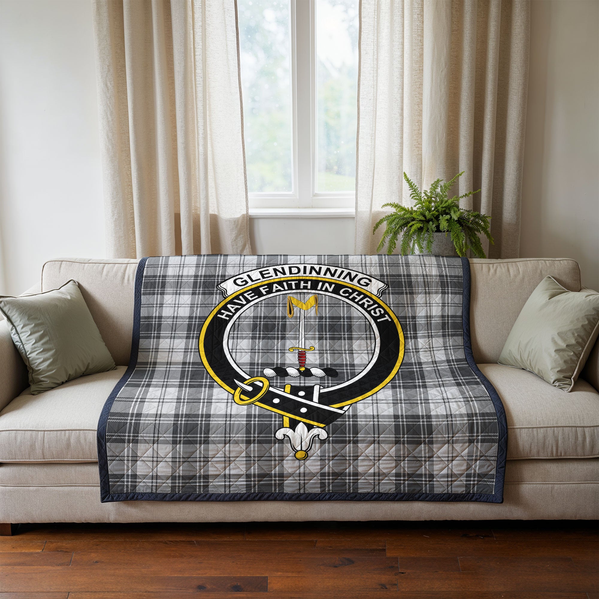 Glendinning Tartan Crest Quilt