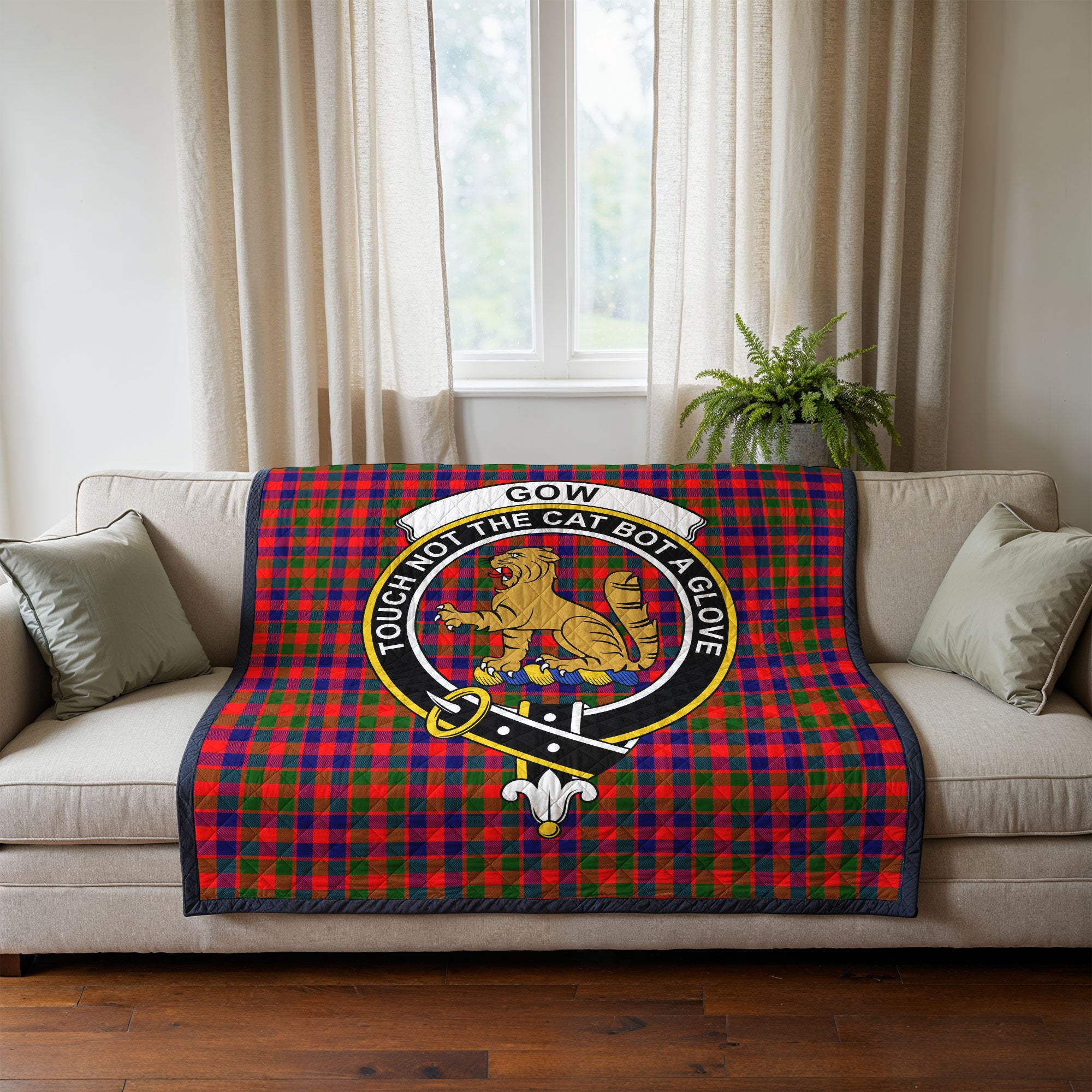 Gow (or McGouan) Tartan Crest Quilt