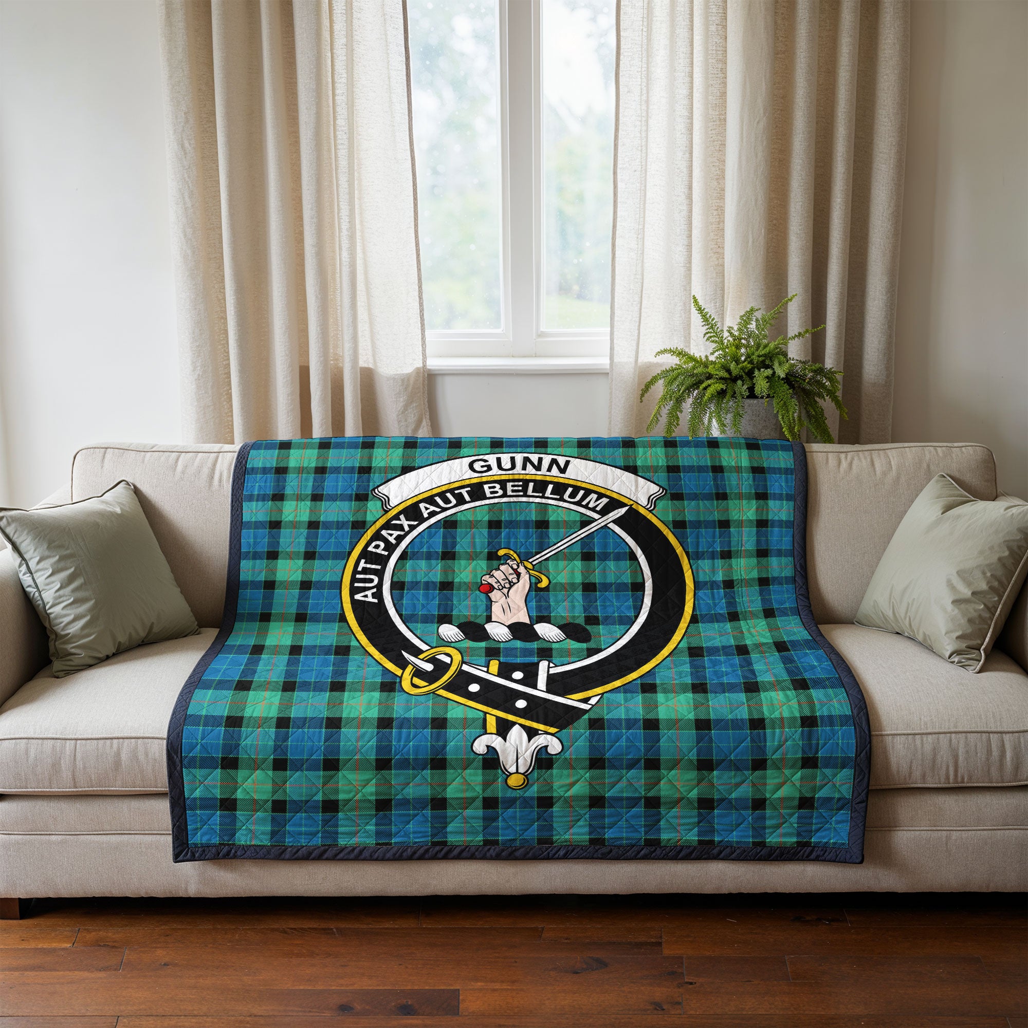 Gunn Ancient Tartan Crest Quilt