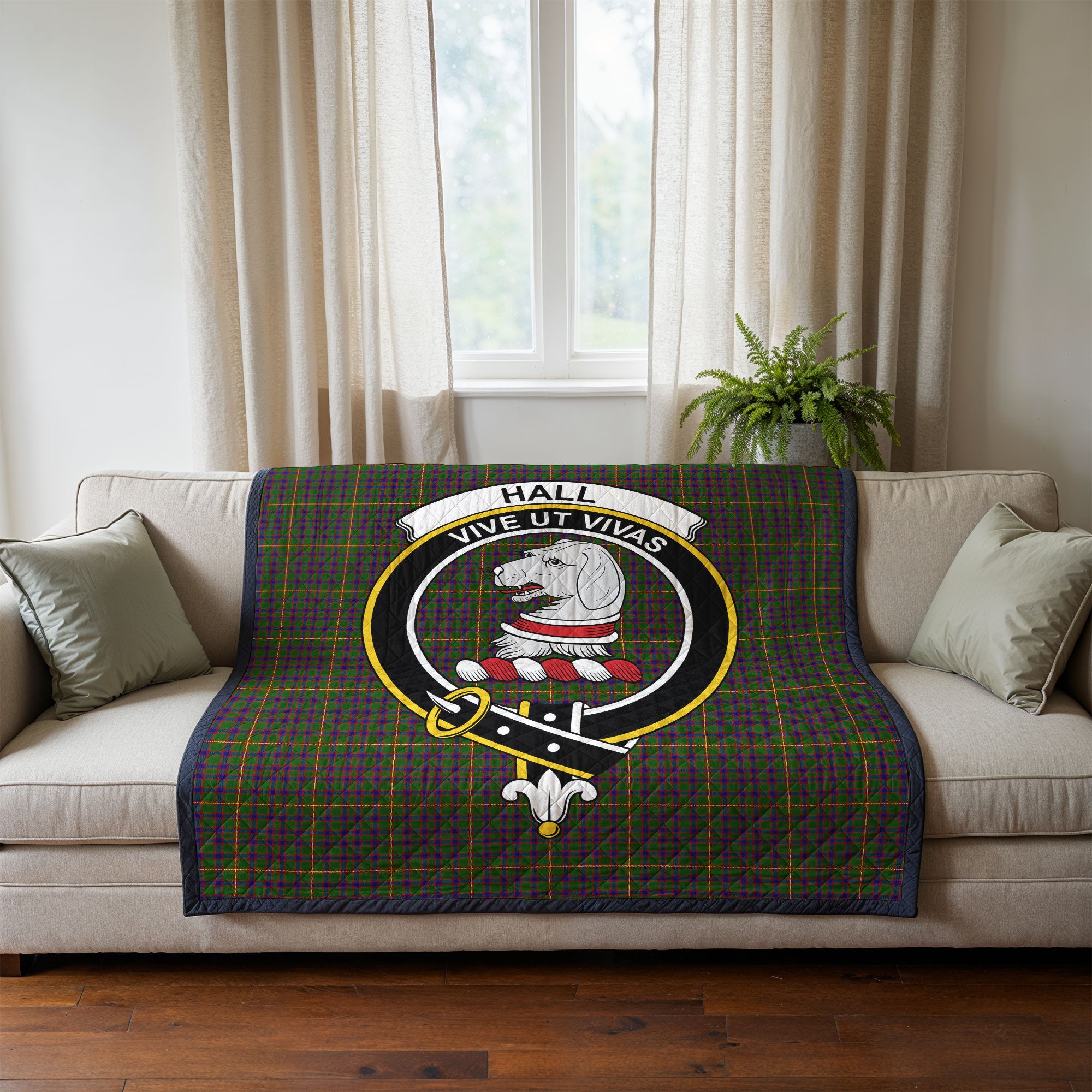 Hall Tartan Crest Quilt