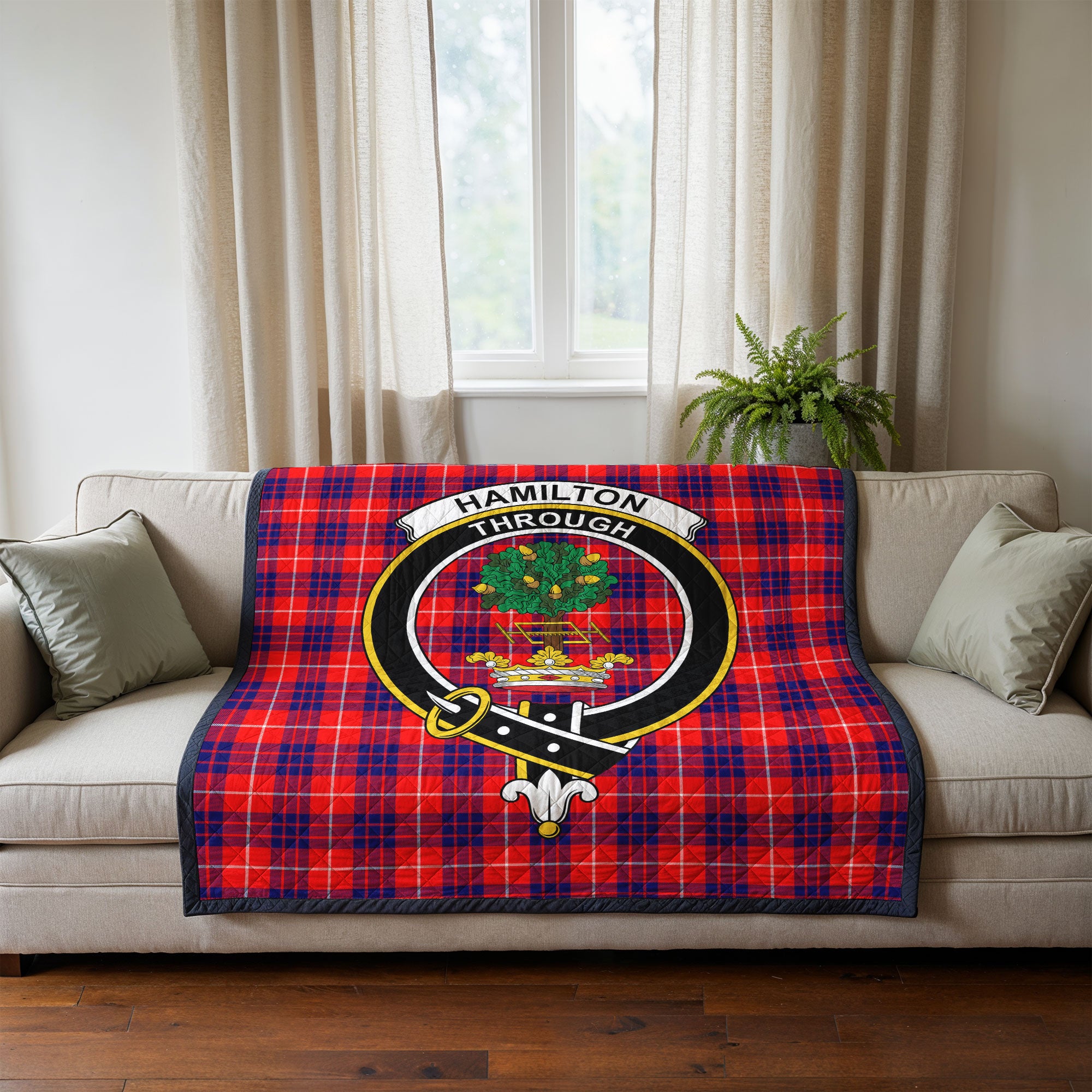 Hamilton Modern Tartan Crest Quilt