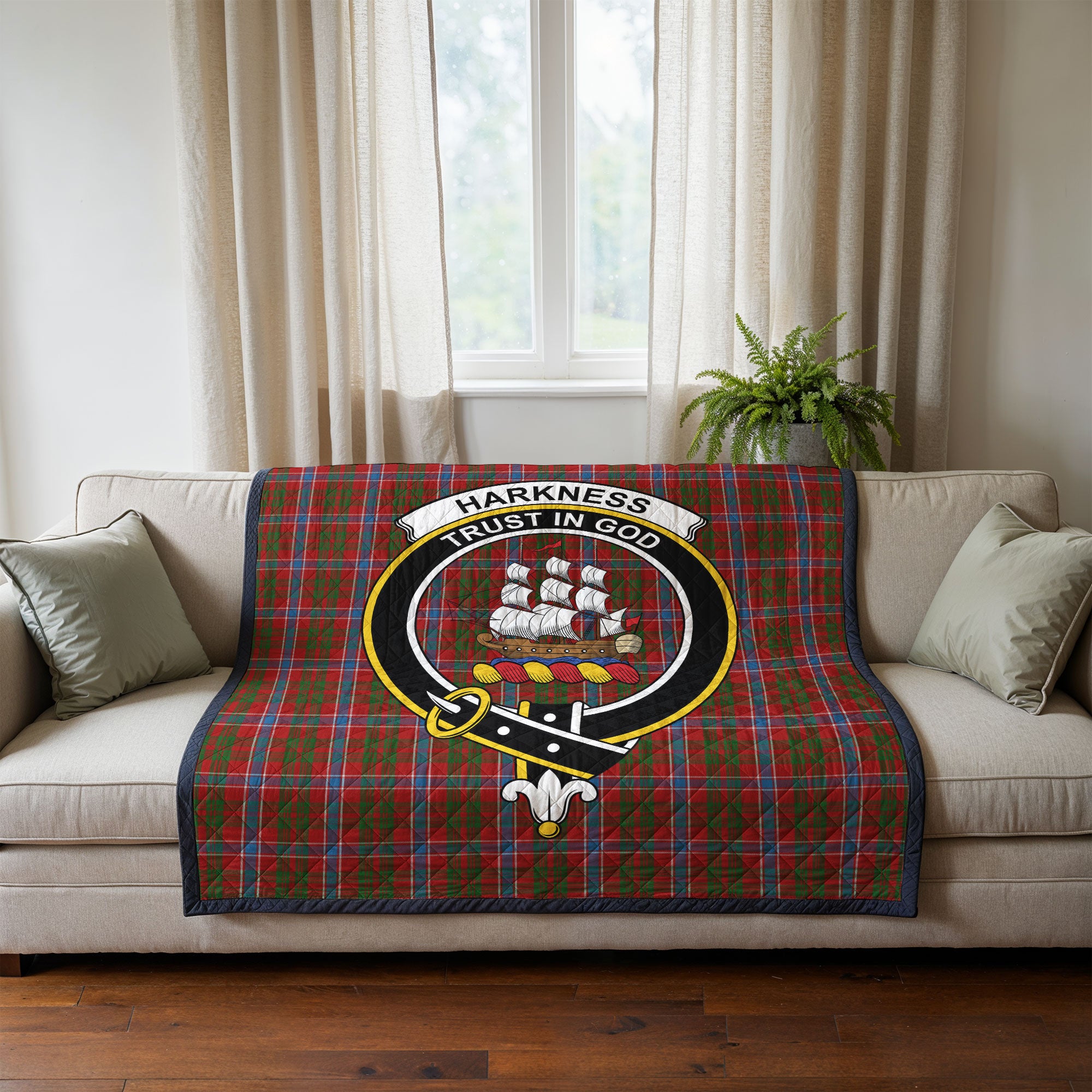 Harkness Dress Tartan Crest Quilt