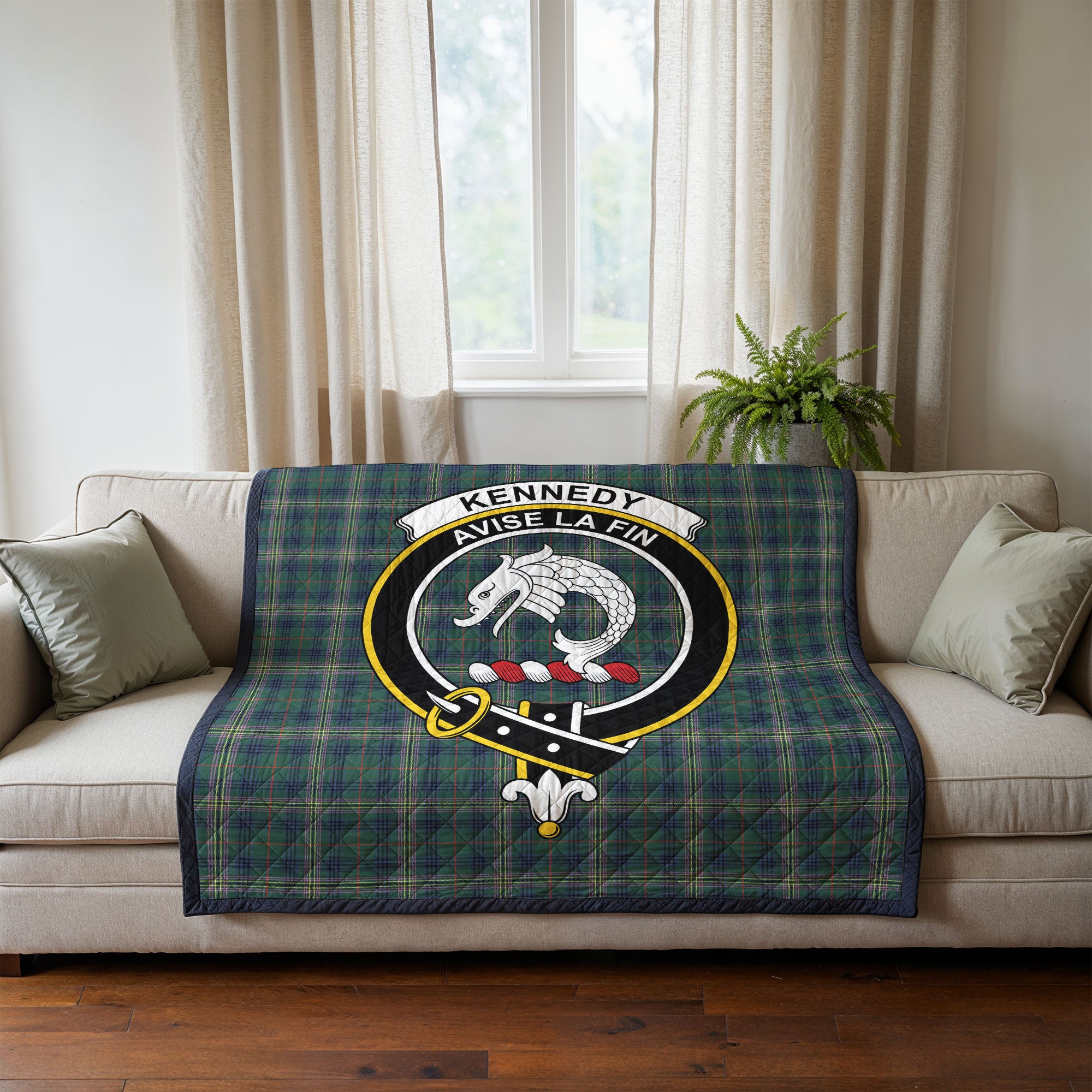 Kennedy Modern Tartan Crest Quilt