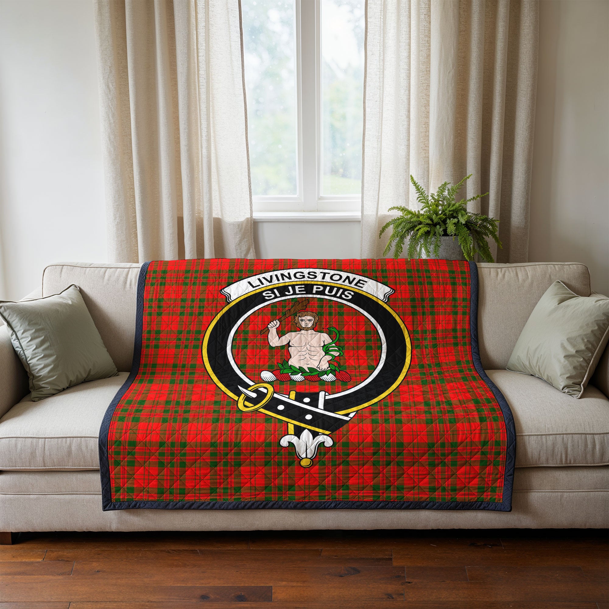 Livingstone Tartan Crest Quilt