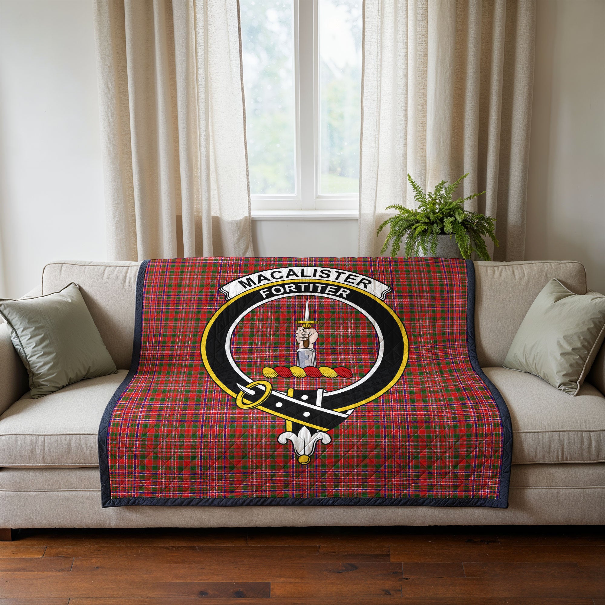 MacAlister Modern Tartan Crest Quilt