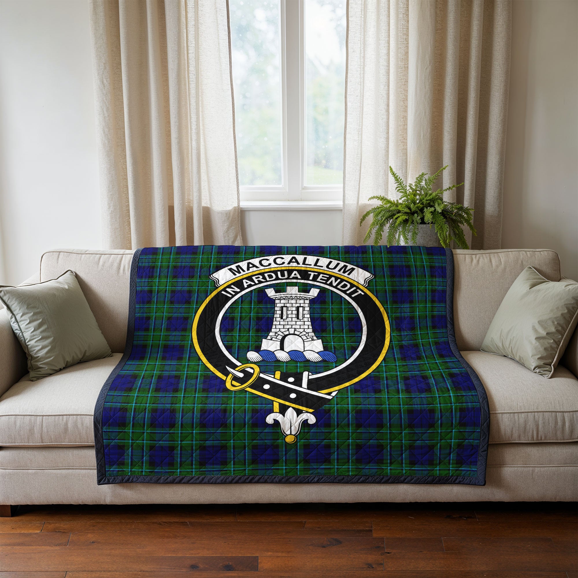 MacCallum Modern Tartan Crest Quilt