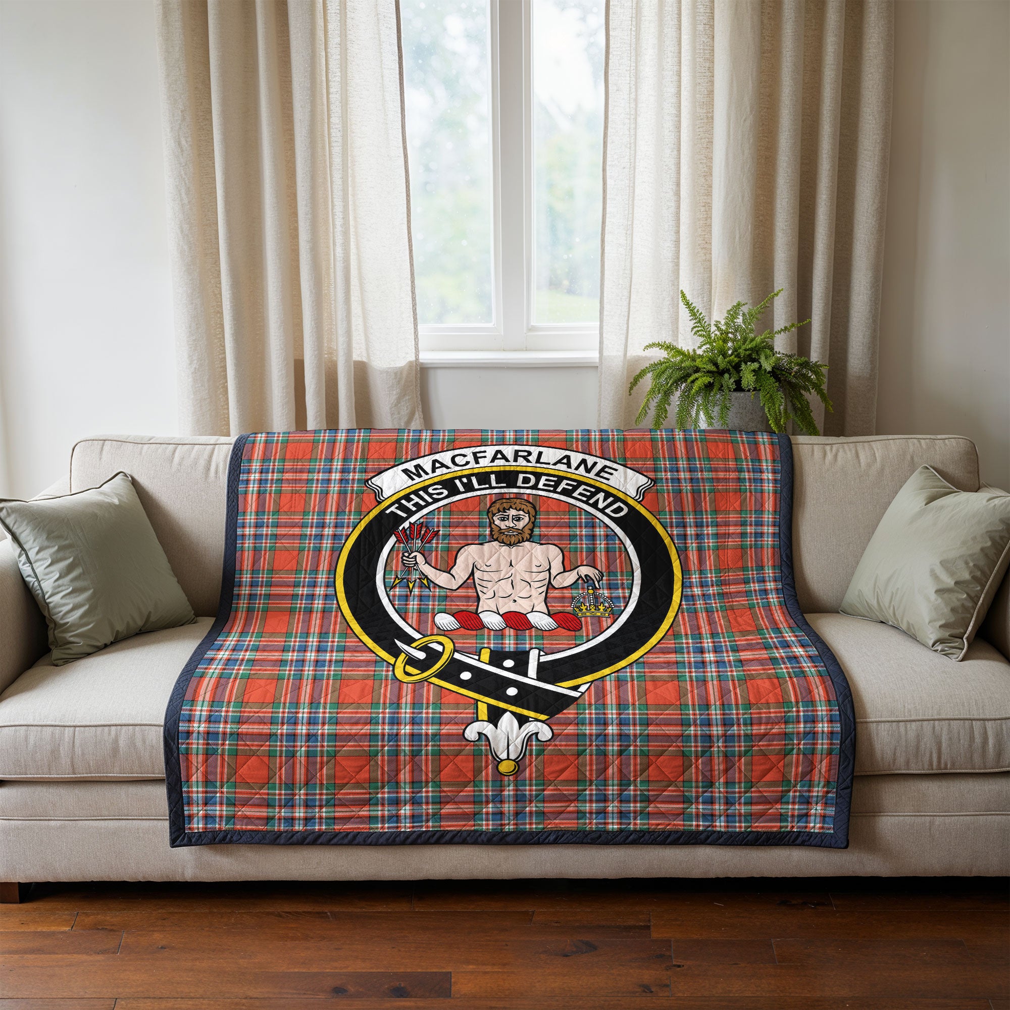 MacFarlane Ancient Tartan Crest Quilt