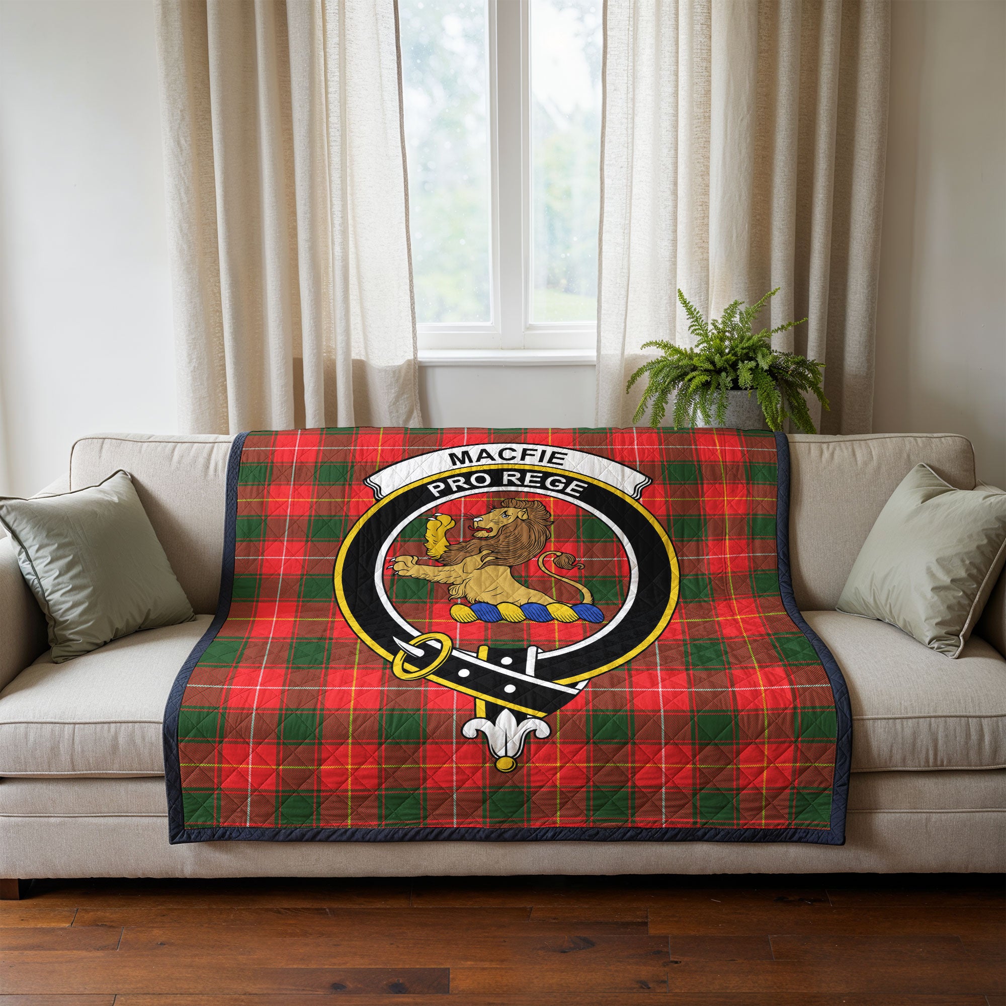 MacFie Ancient Tartan Crest Quilt