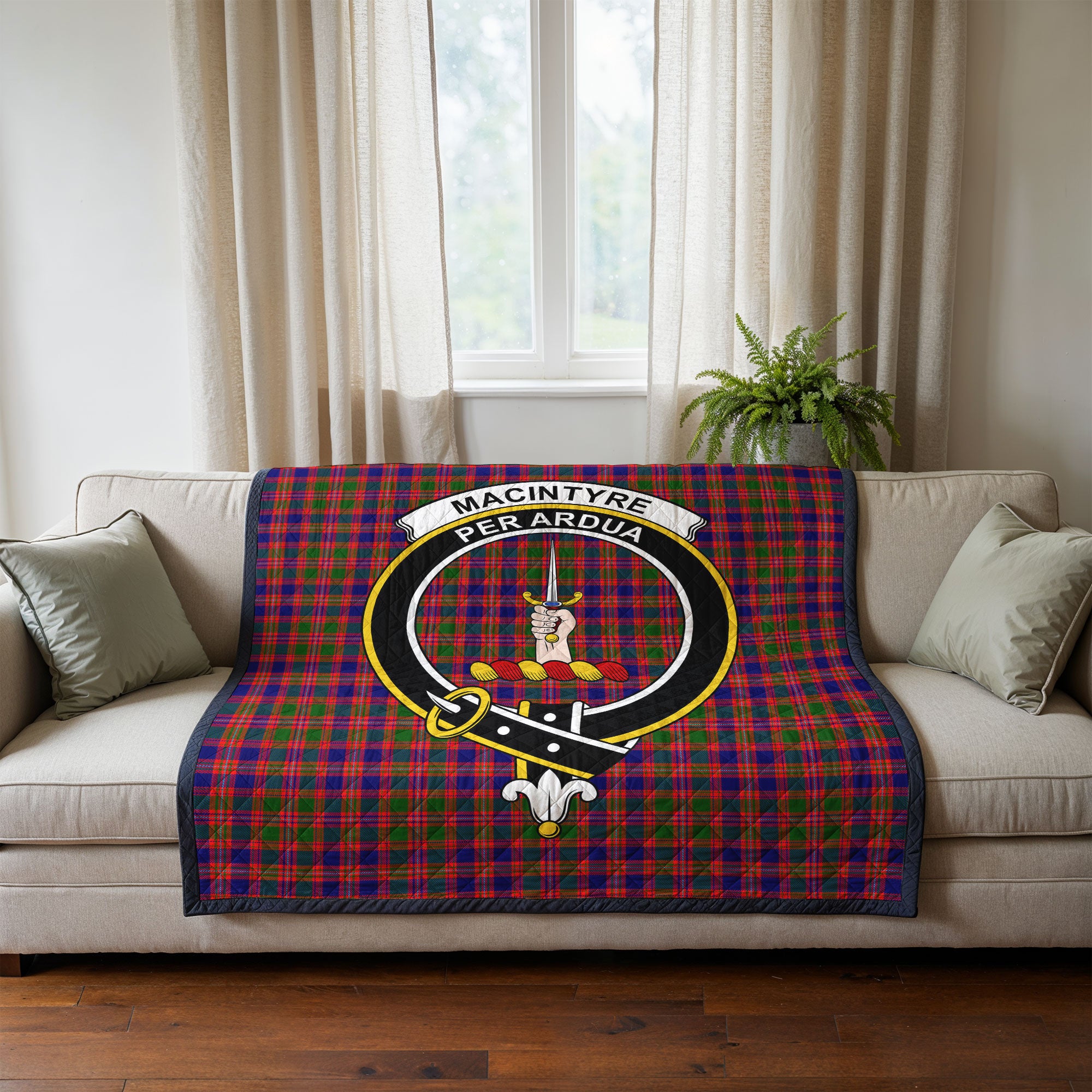 MacIntyre Modern Tartan Crest Quilt