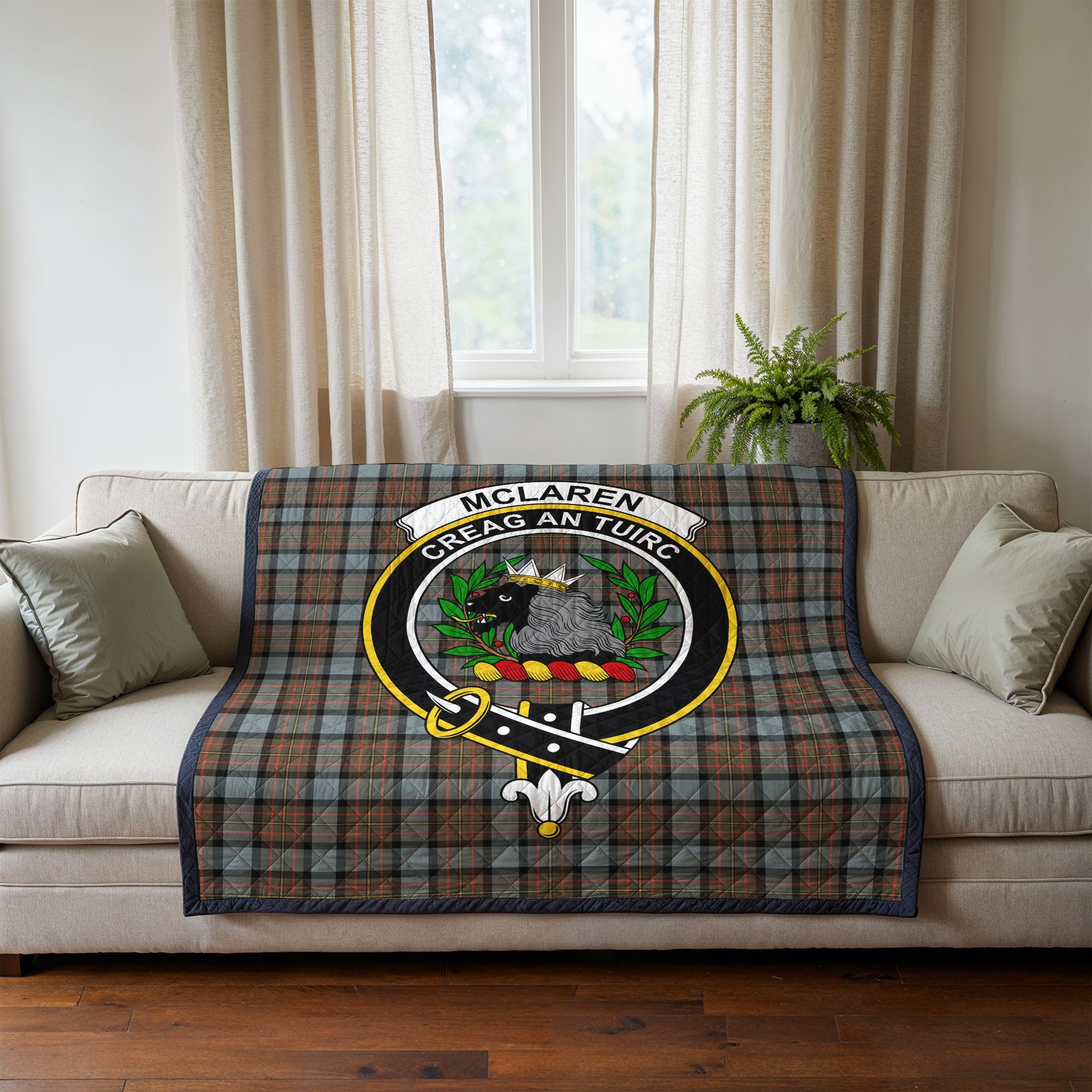McLaren Weathered Tartan Crest Quilt