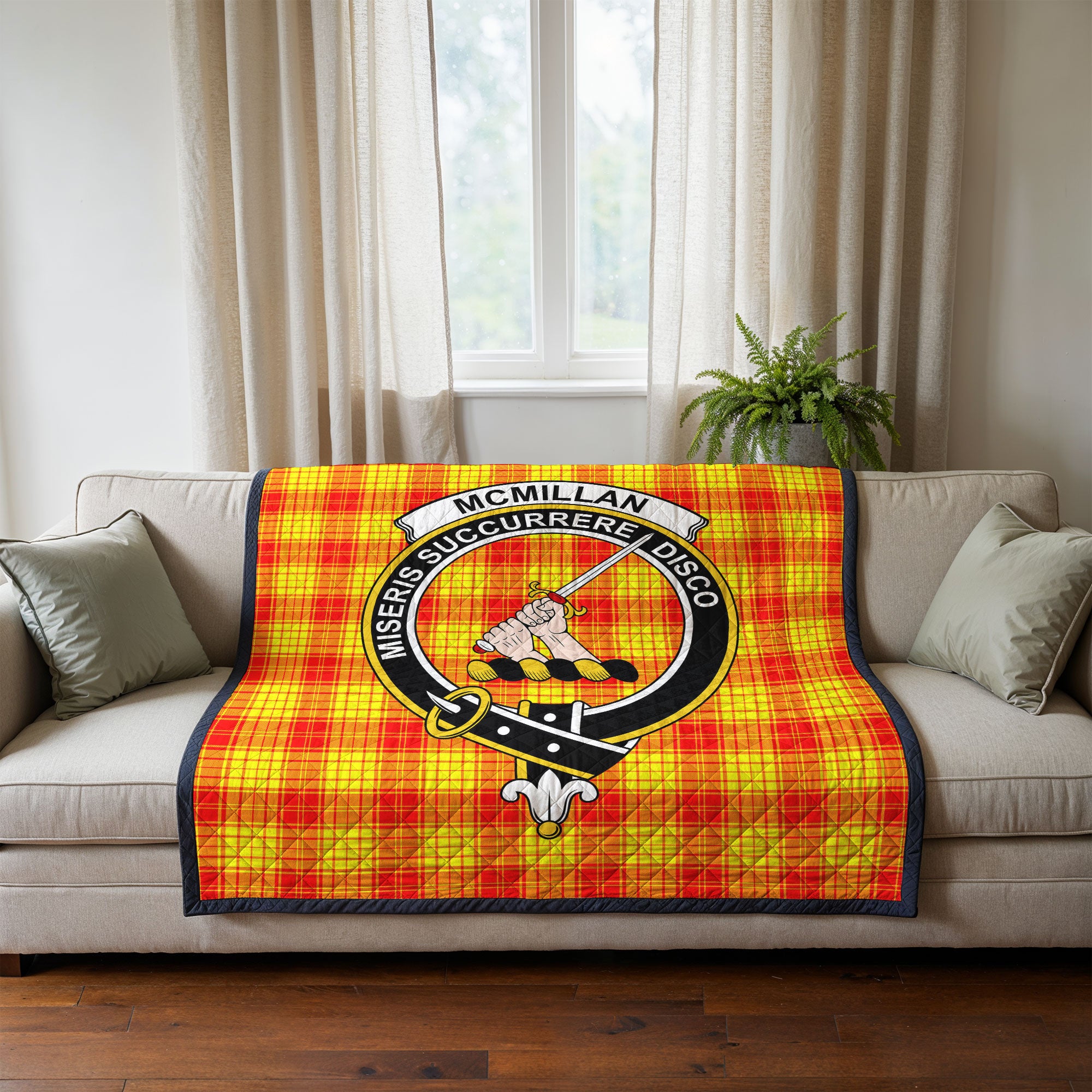 McMillan Clan Tartan Crest Quilt