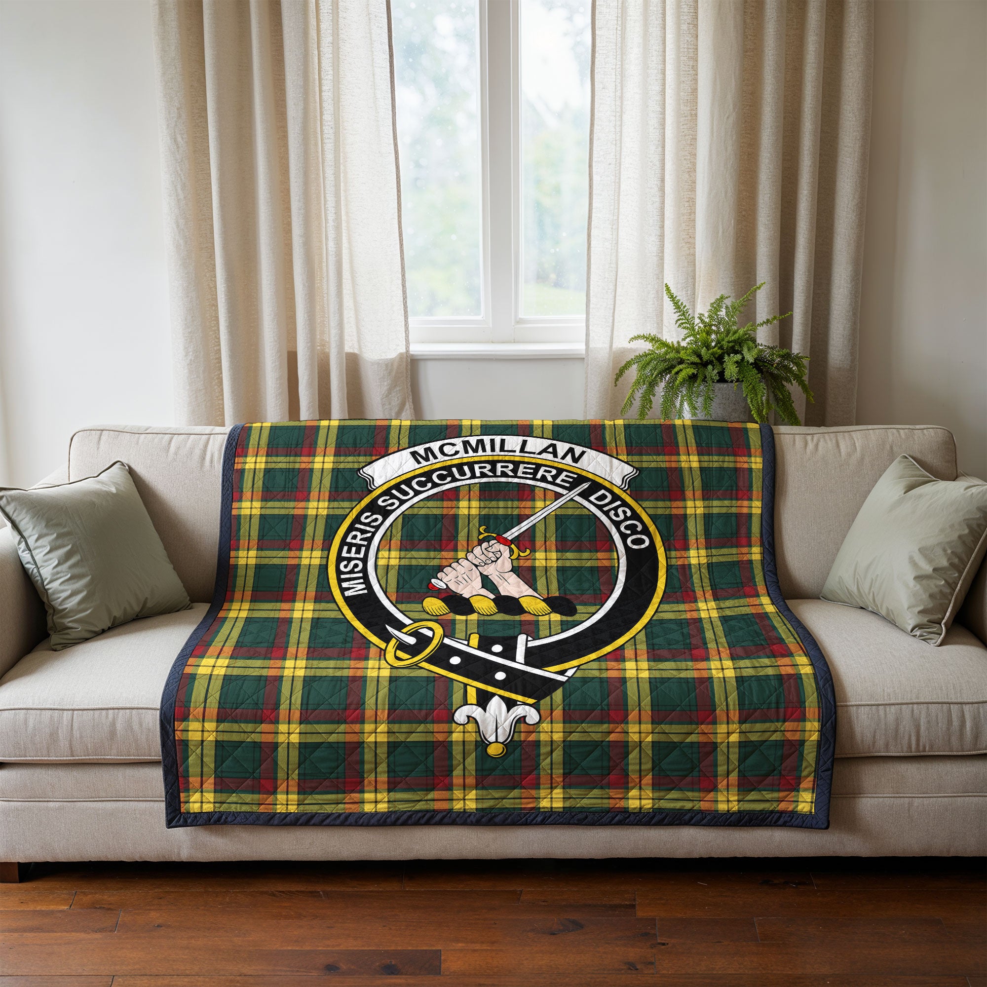 McMillan Old Modern Tartan Crest Quilt