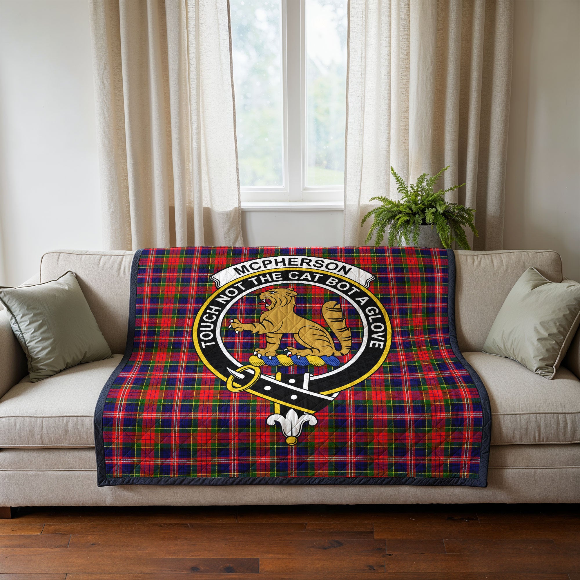 McPherson Modern Tartan Crest Quilt