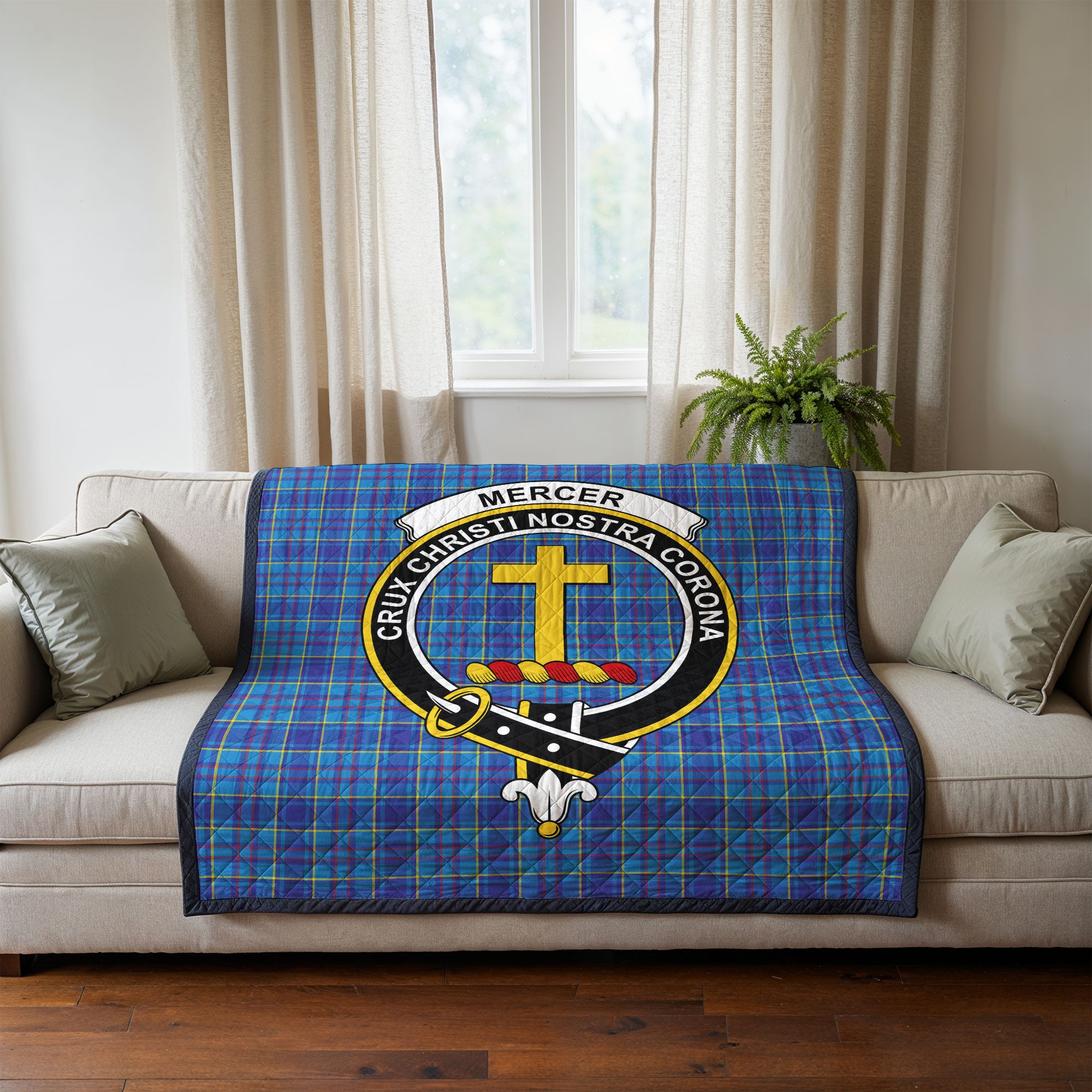 Mercer Modern Tartan Crest Quilt