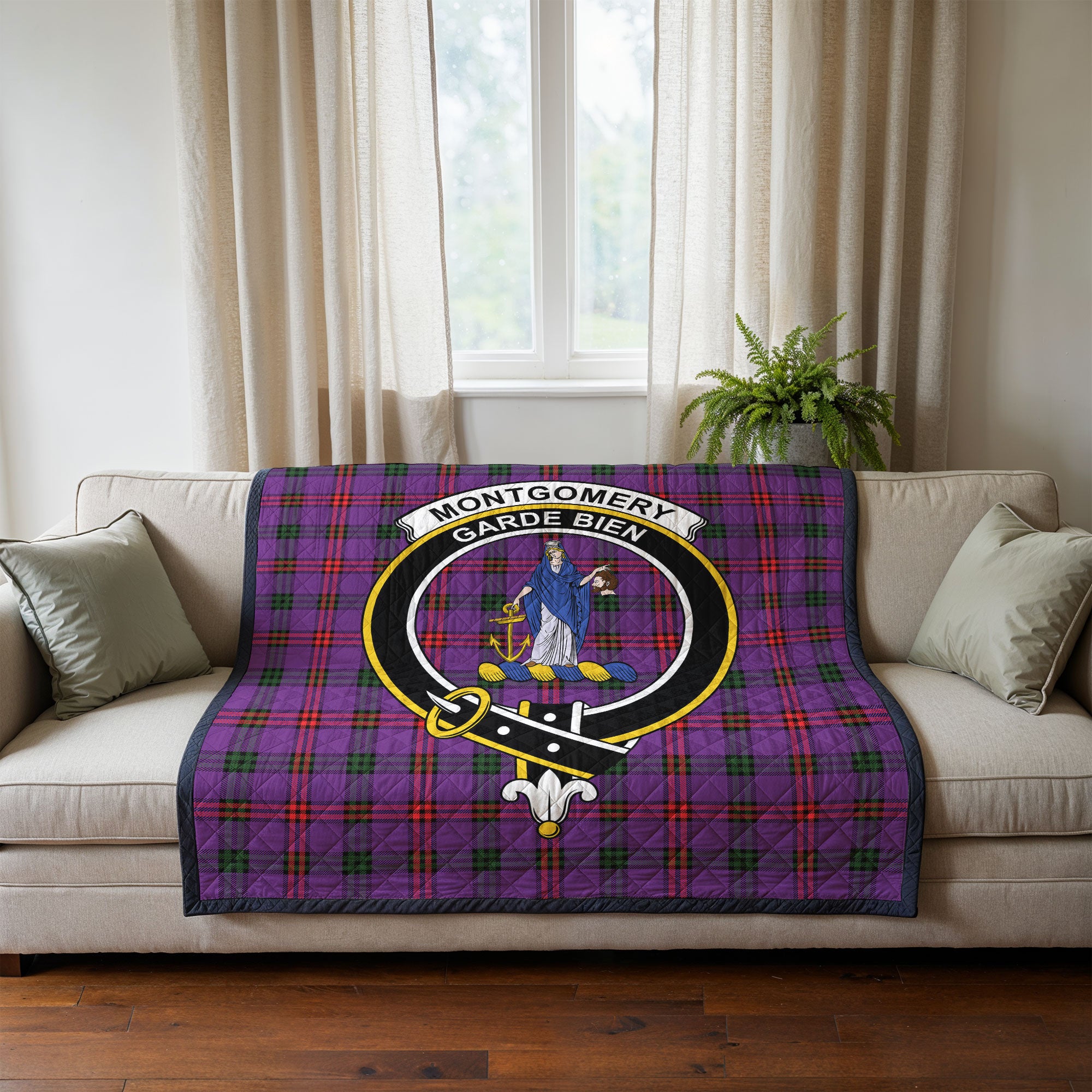 Montgomery Modern Tartan Crest Quilt