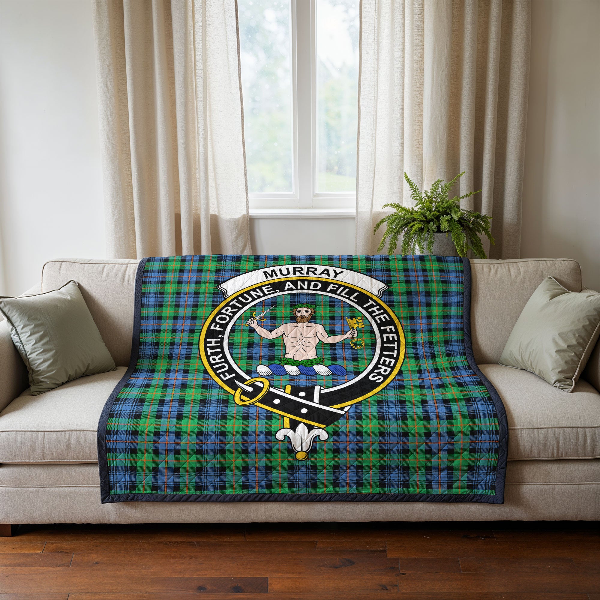 Murray of Atholl Ancient Tartan Crest Quilt