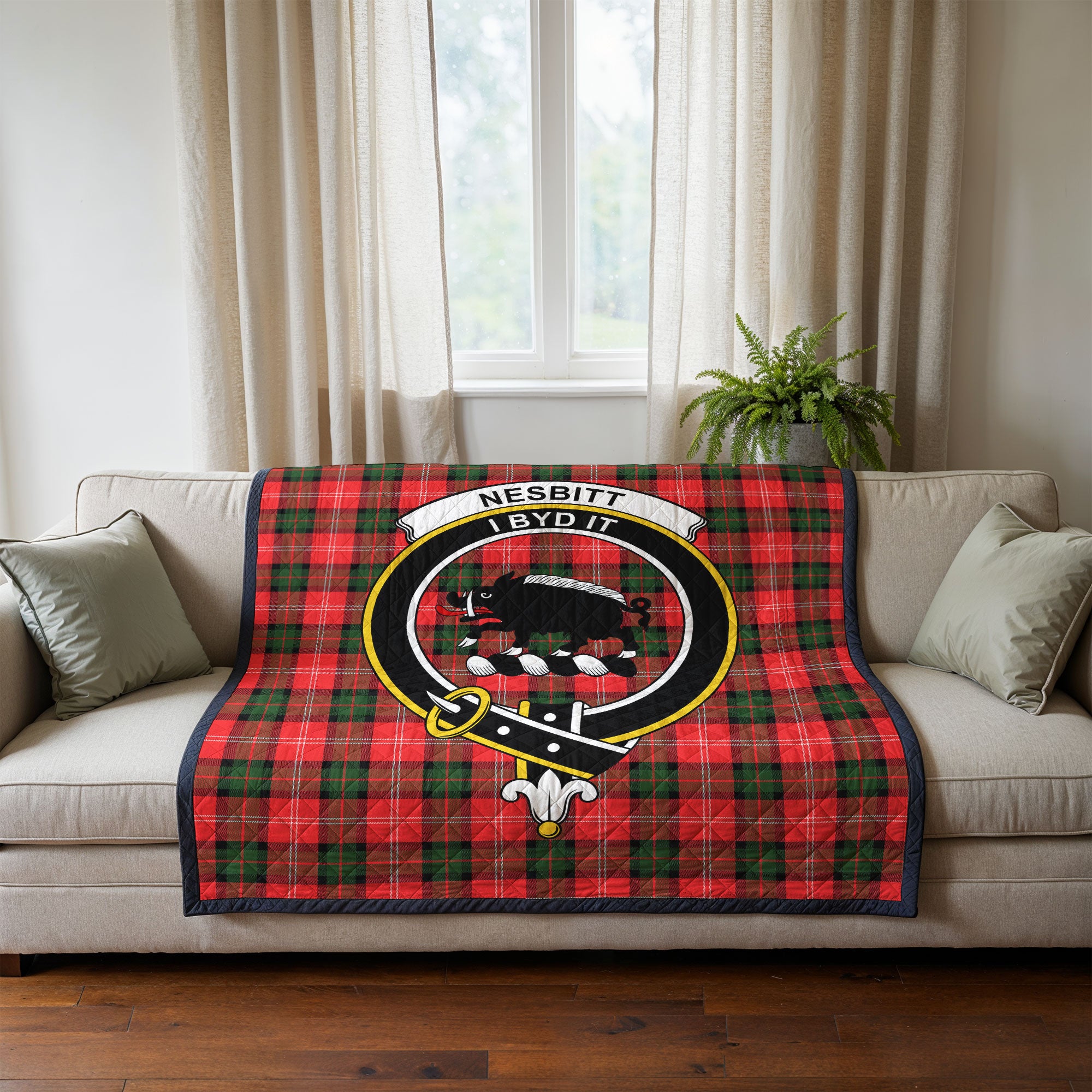 Nesbitt Modern Tartan Crest Quilt