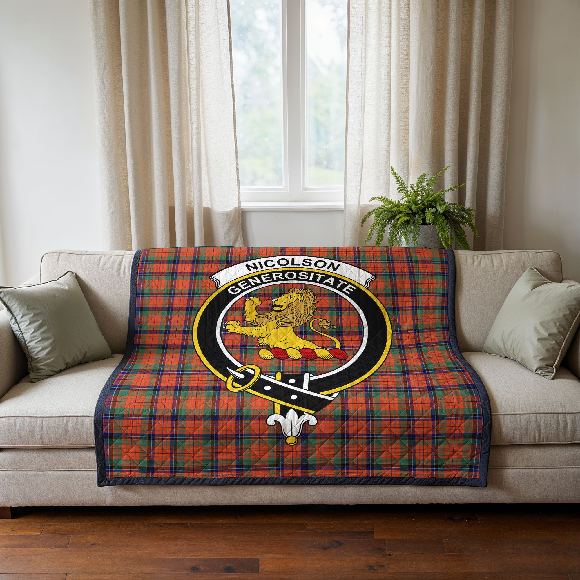Nicolson Ancient Tartan Crest Quilt
