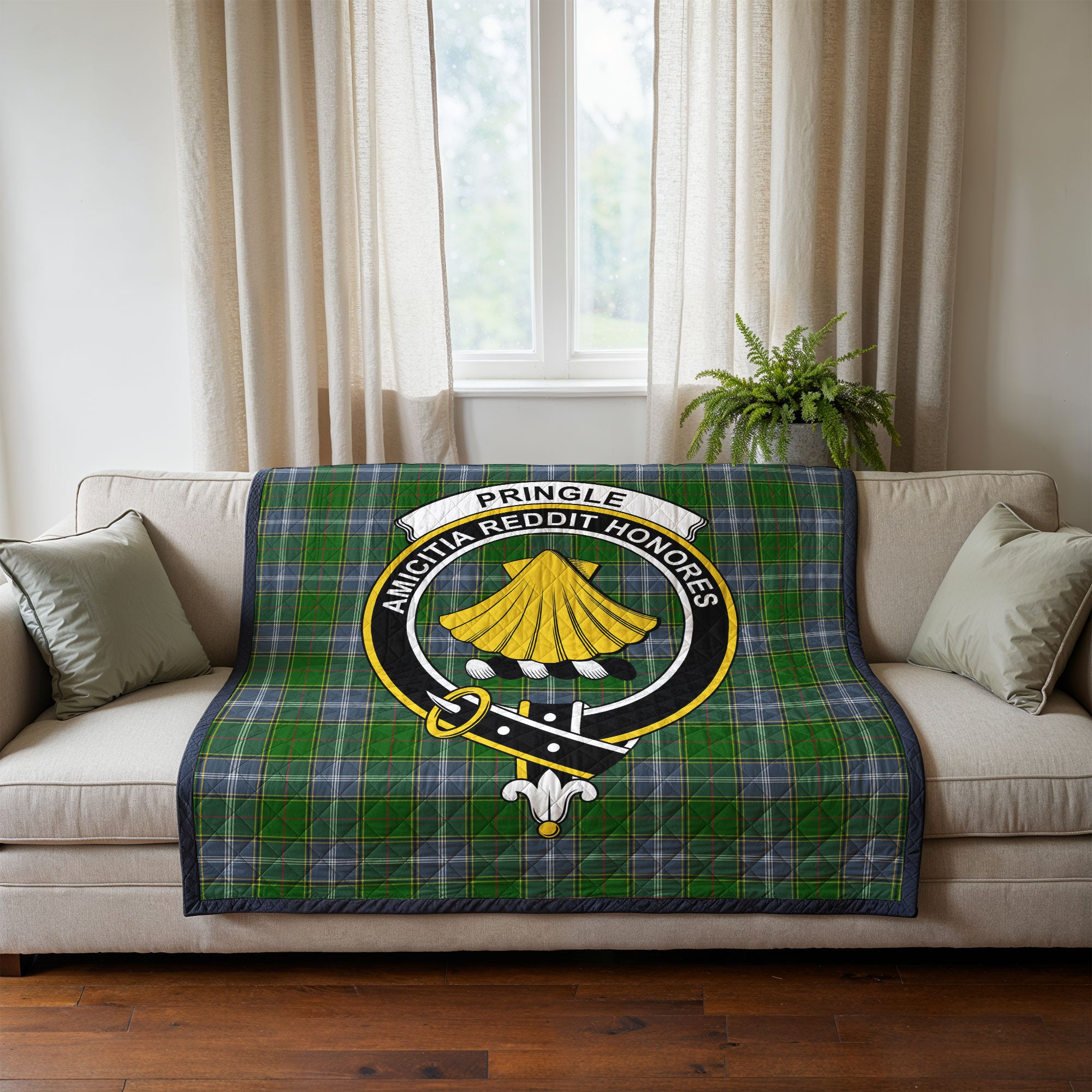 Pringle Tartan Crest Quilt