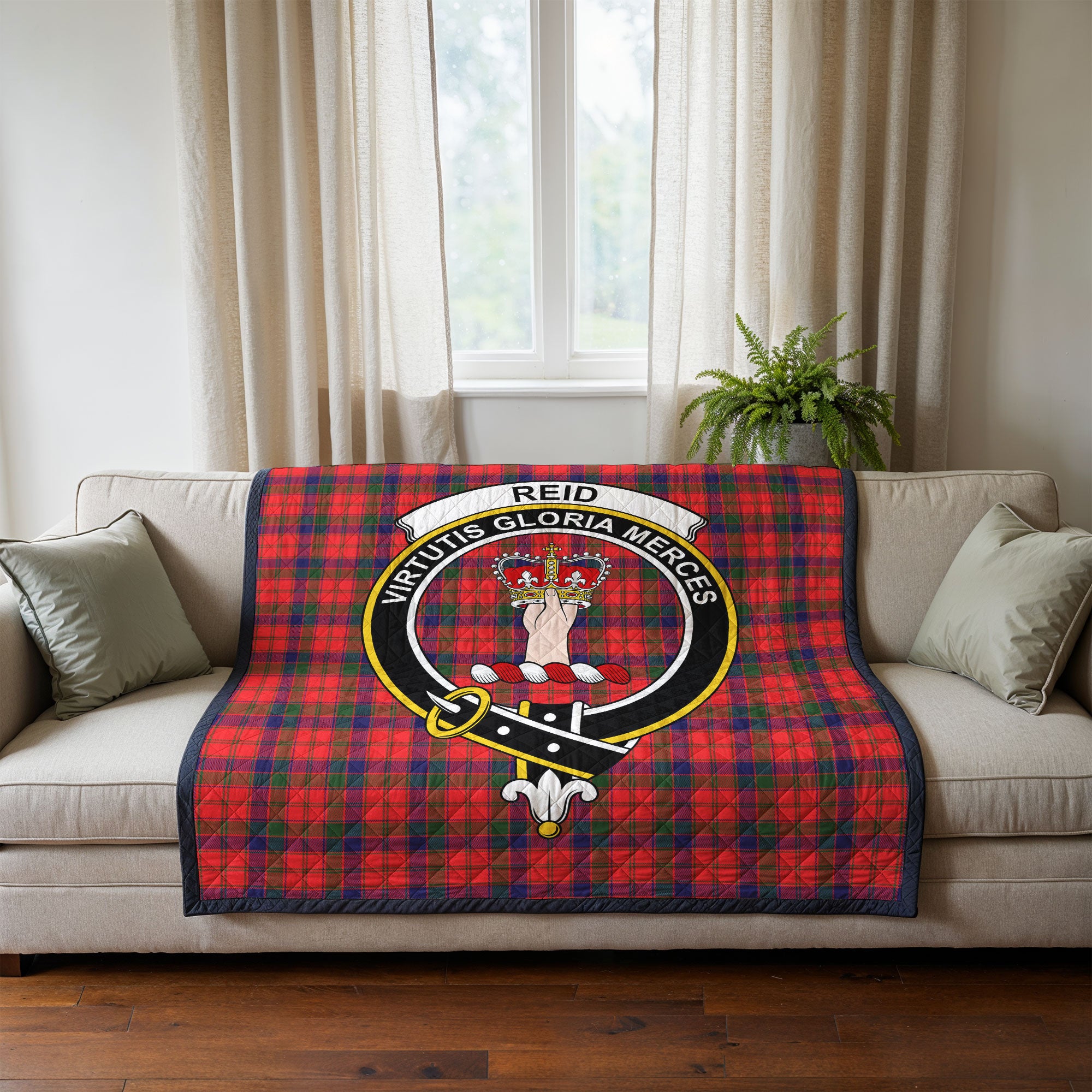 Reid Modern Tartan Crest Quilt