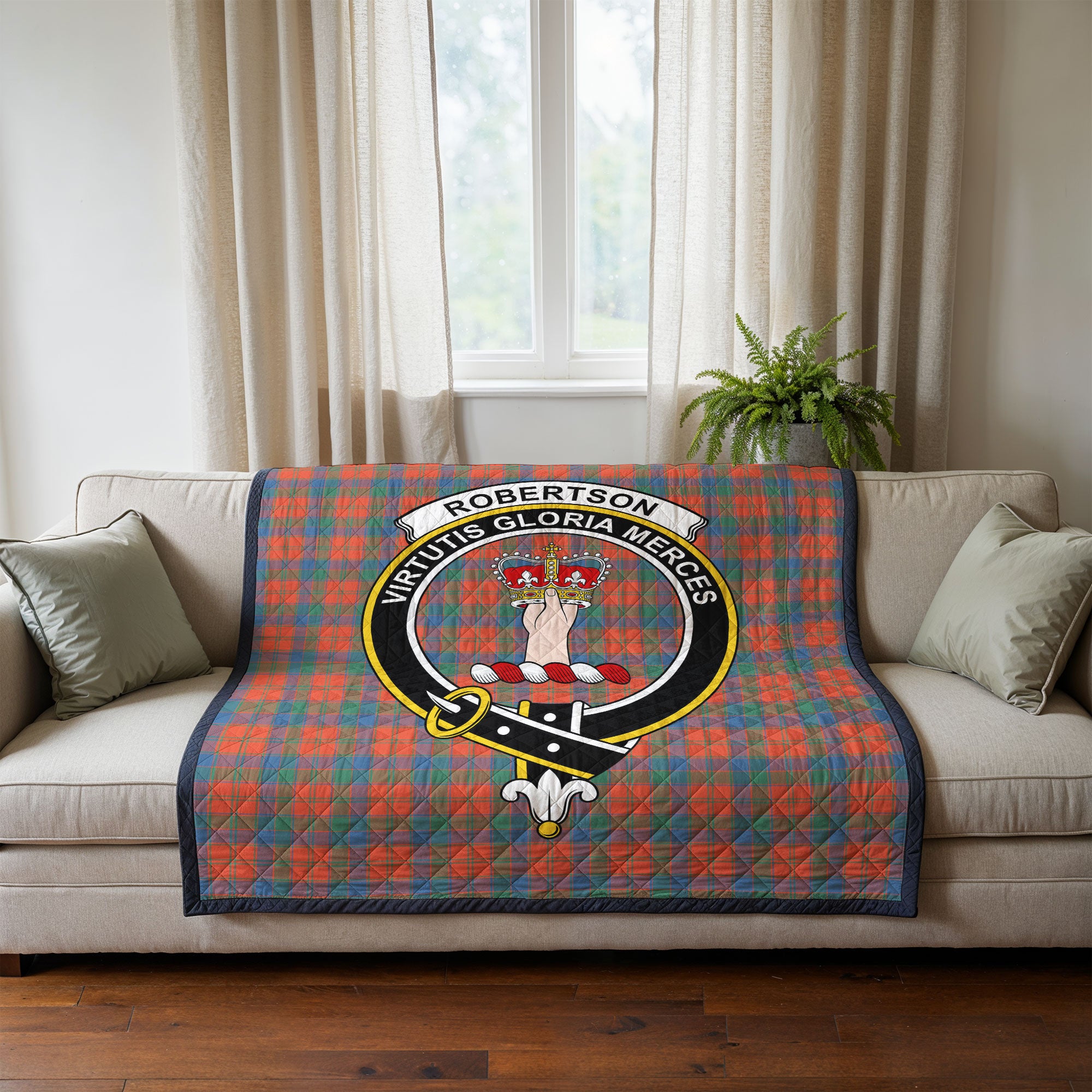 Robertson Ancient Tartan Crest Quilt