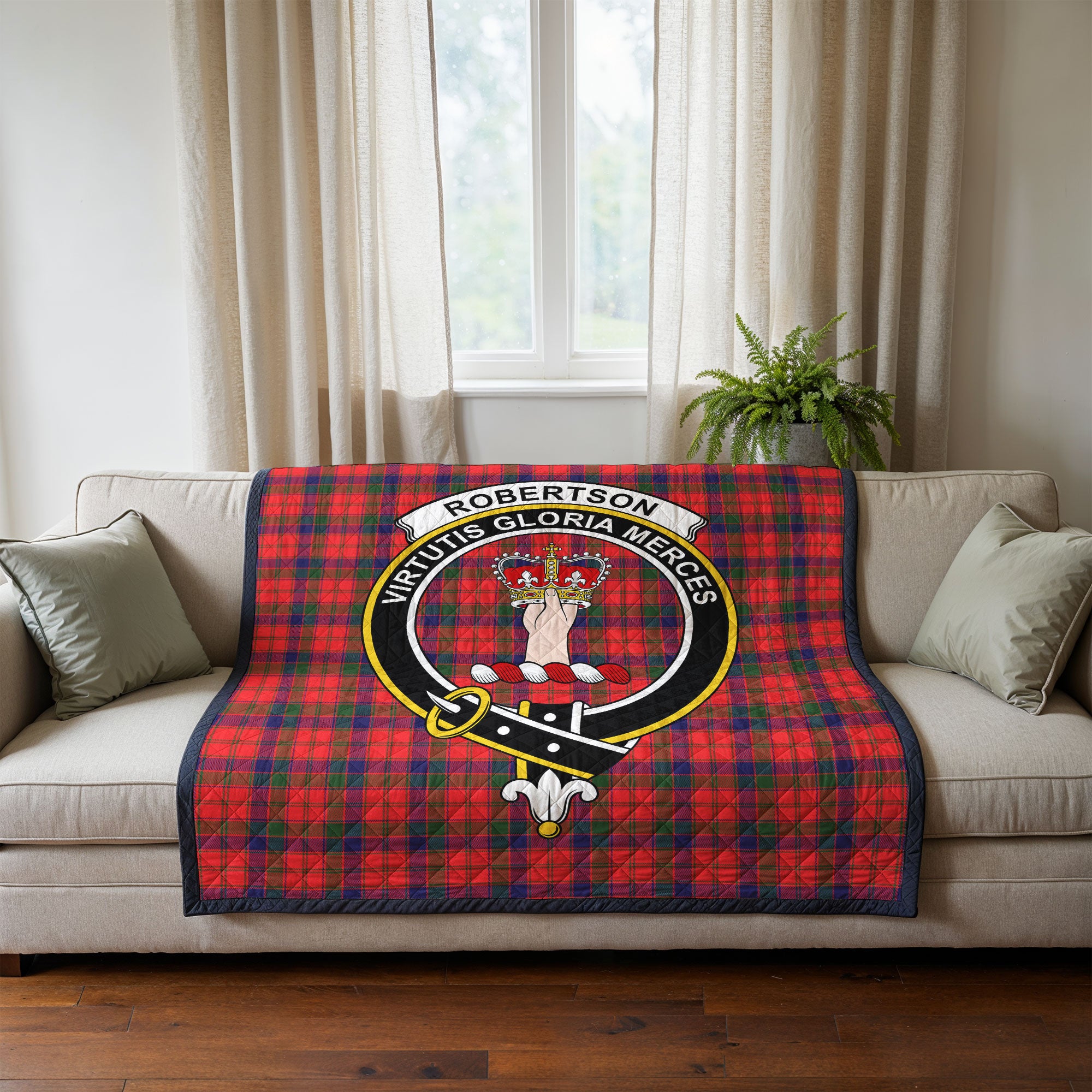 Robertson Modern Tartan Crest Quilt