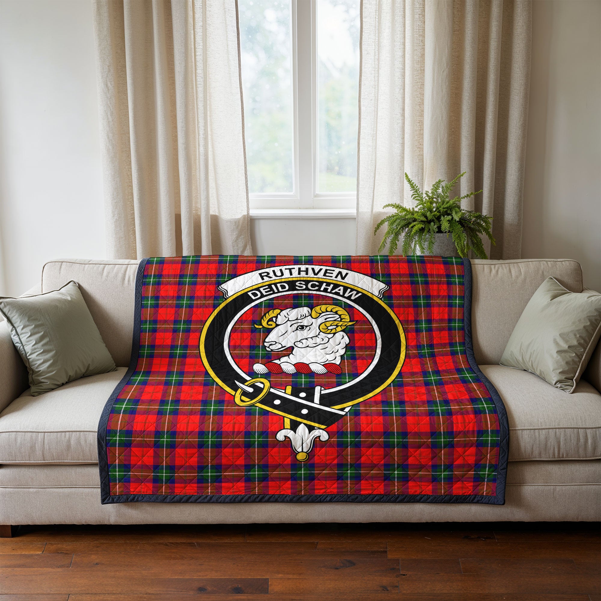 Ruthven Modern Tartan Crest Quilt