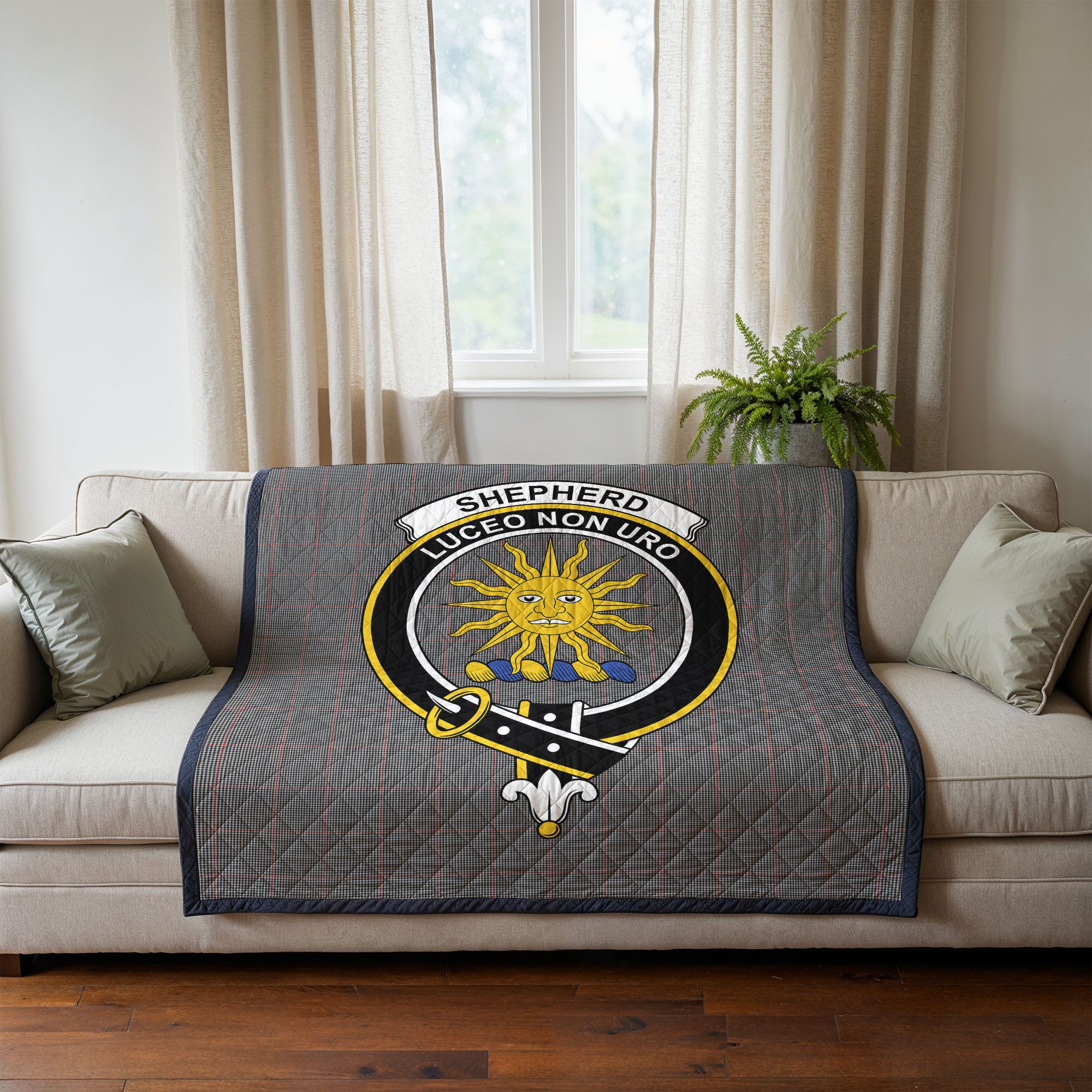 Shepherd Tartan Crest Quilt