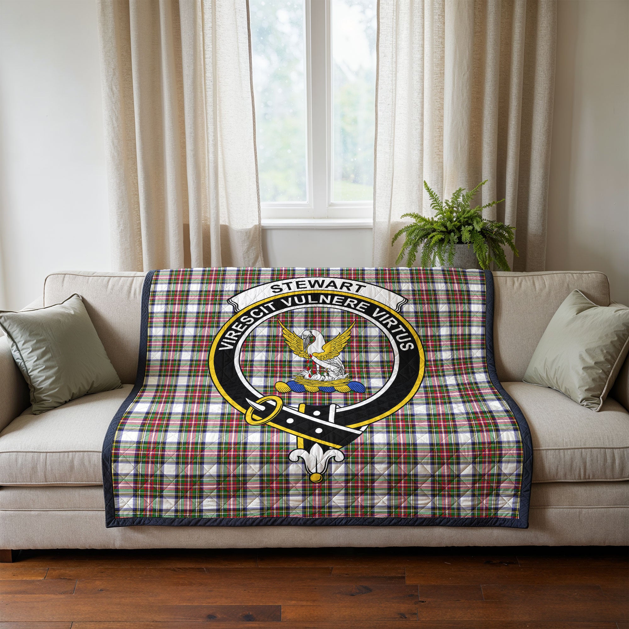 Stewart Dress Modern Tartan Crest Quilt