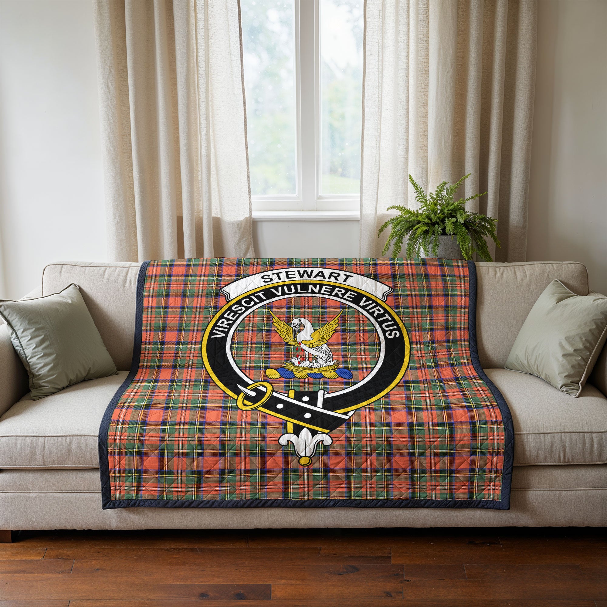 Stewart Royal Ancient Tartan Crest Quilt