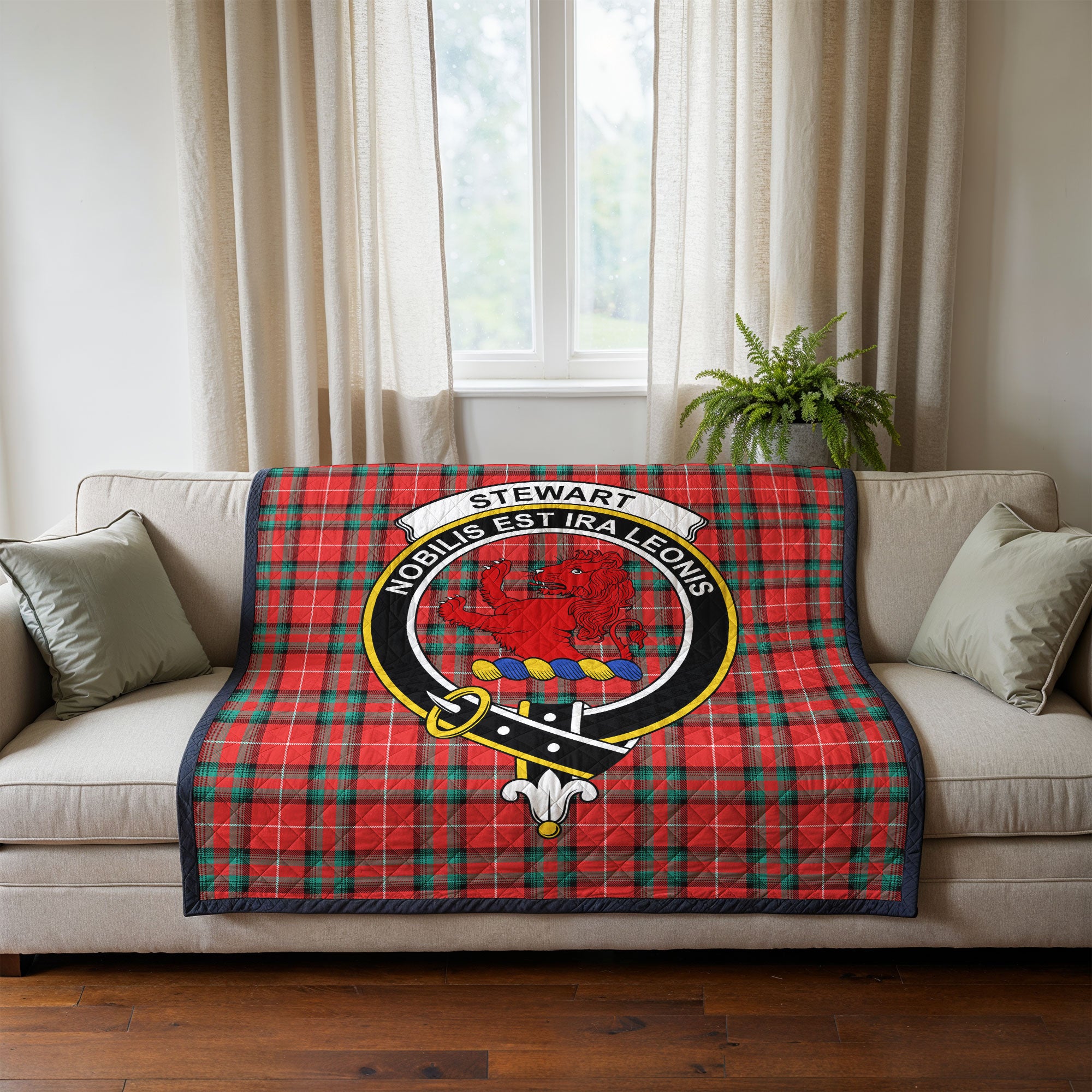 Stewart (Stuart) of Bute Tartan Crest Quilt