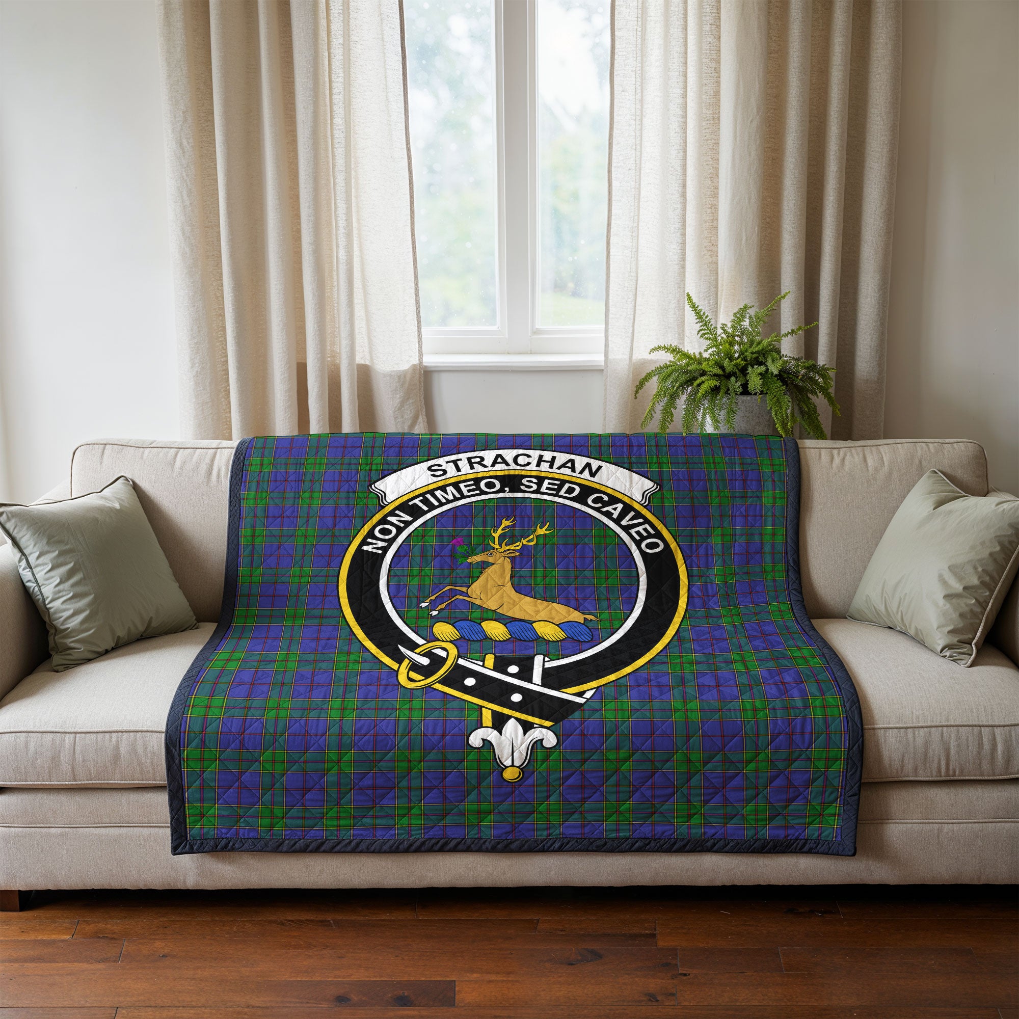 Strachan Tartan Crest Quilt