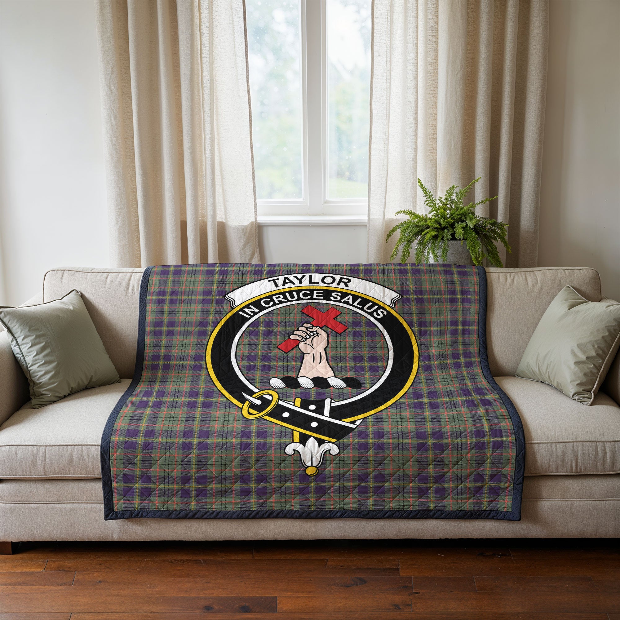 Taylor Weathered Tartan Crest Quilt