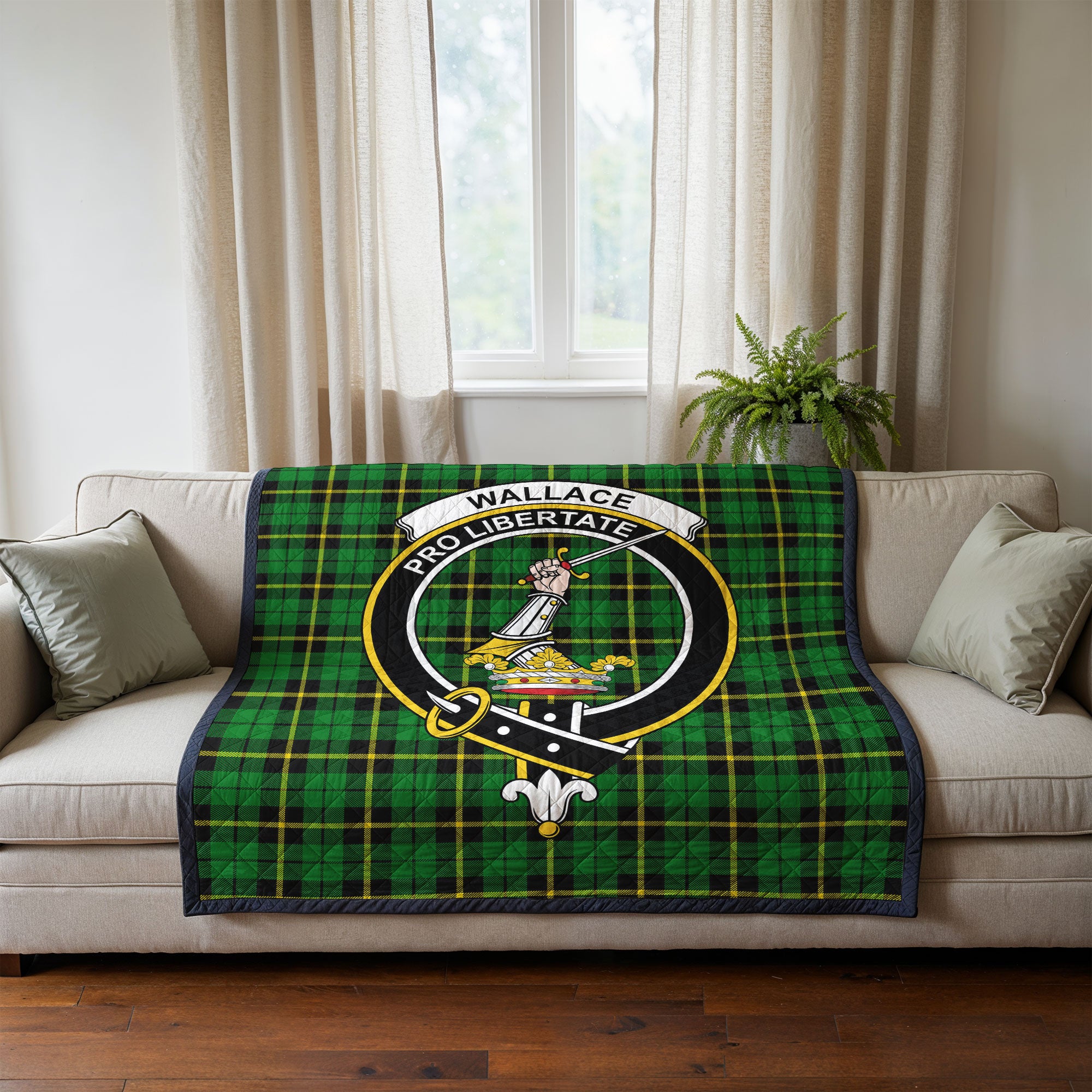 Wallace Hunting Modern Tartan Crest Quilt