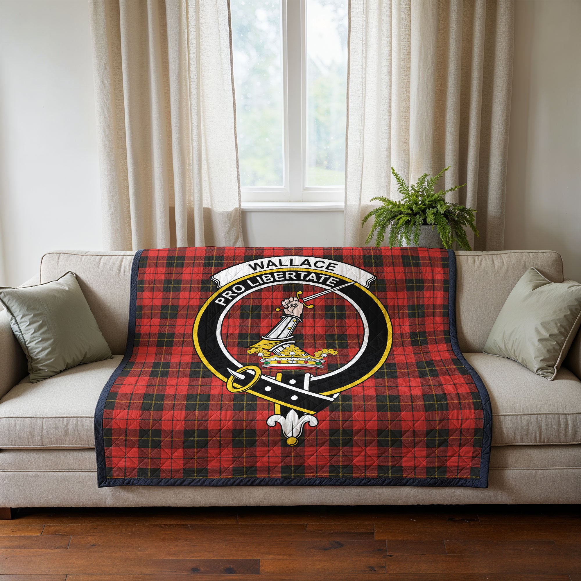 Wallace Weathered Tartan Crest Quilt