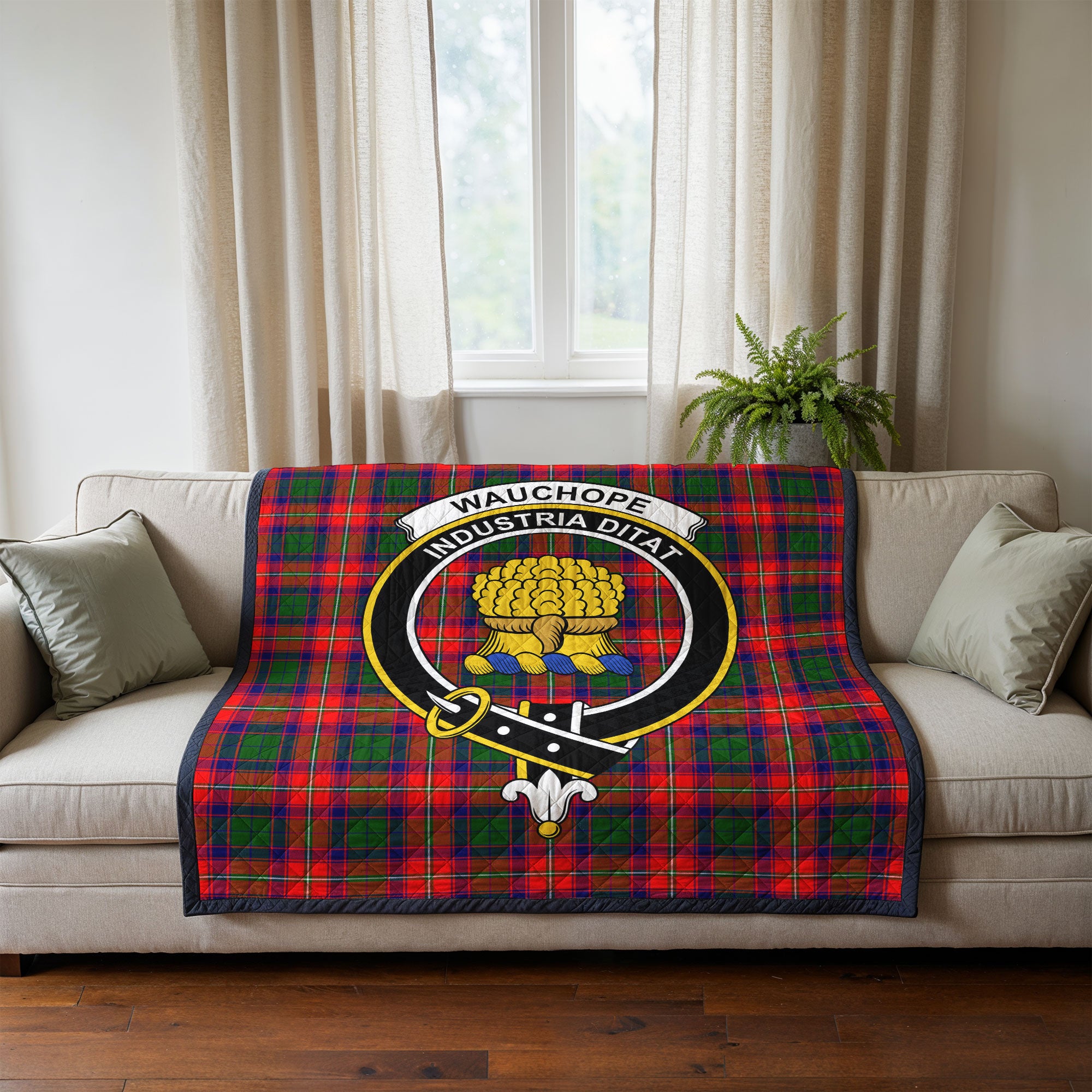 Wauchope (or Waugh) Tartan Crest Quilt