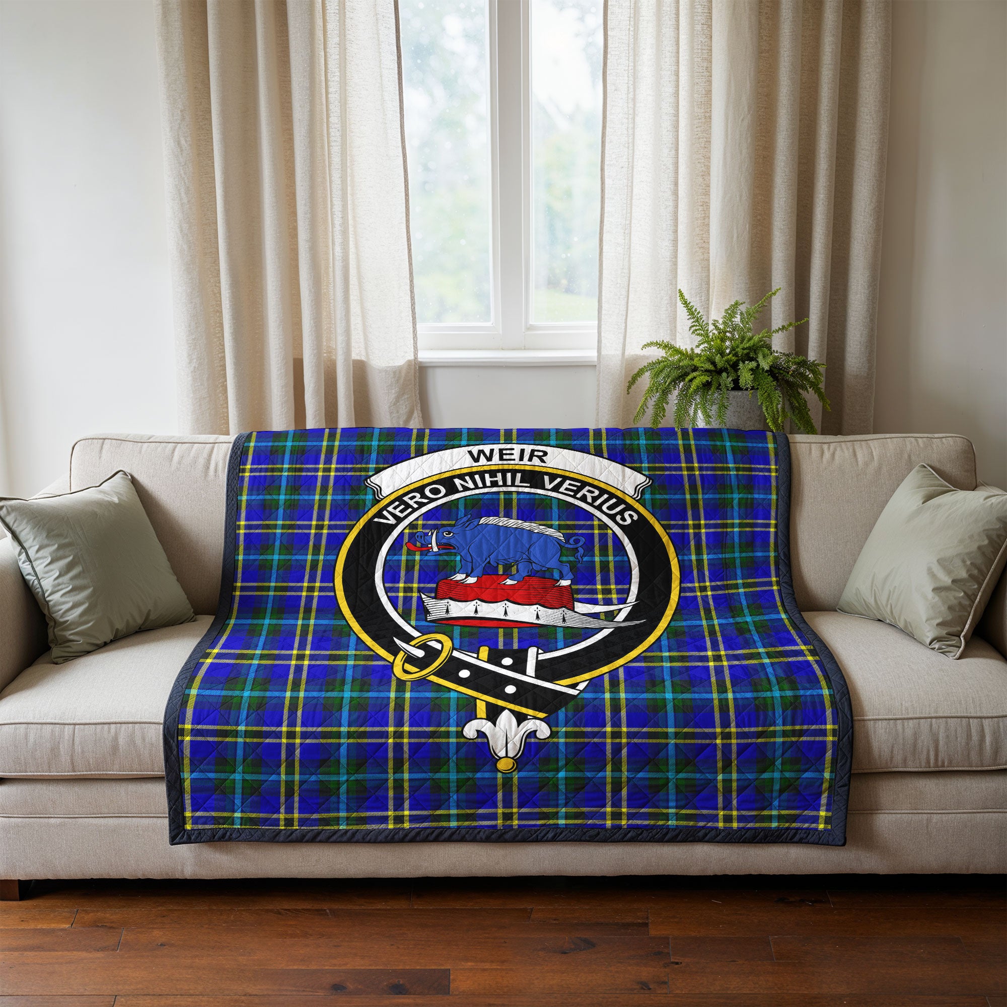 Weir Modern Tartan Crest Quilt
