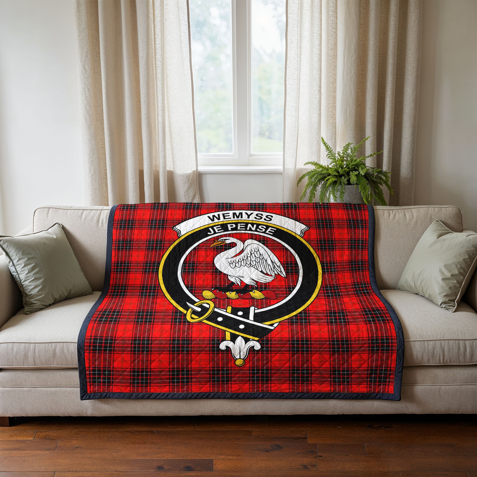 Wemyss Modern Tartan Crest Quilt