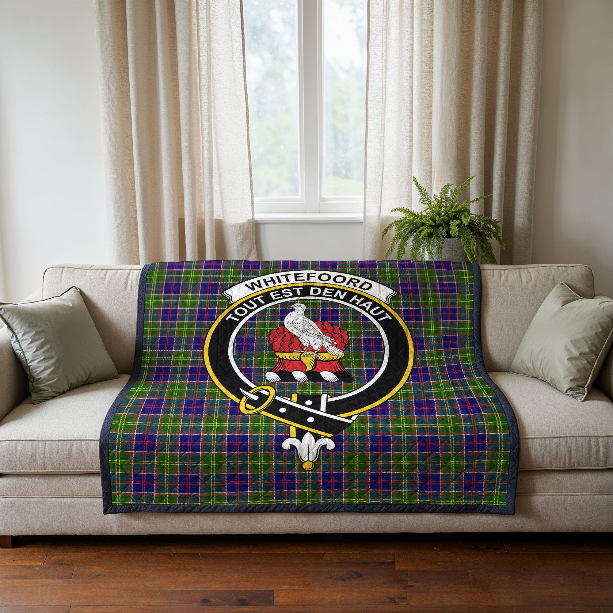 Whitefoord Tartan Crest Quilt