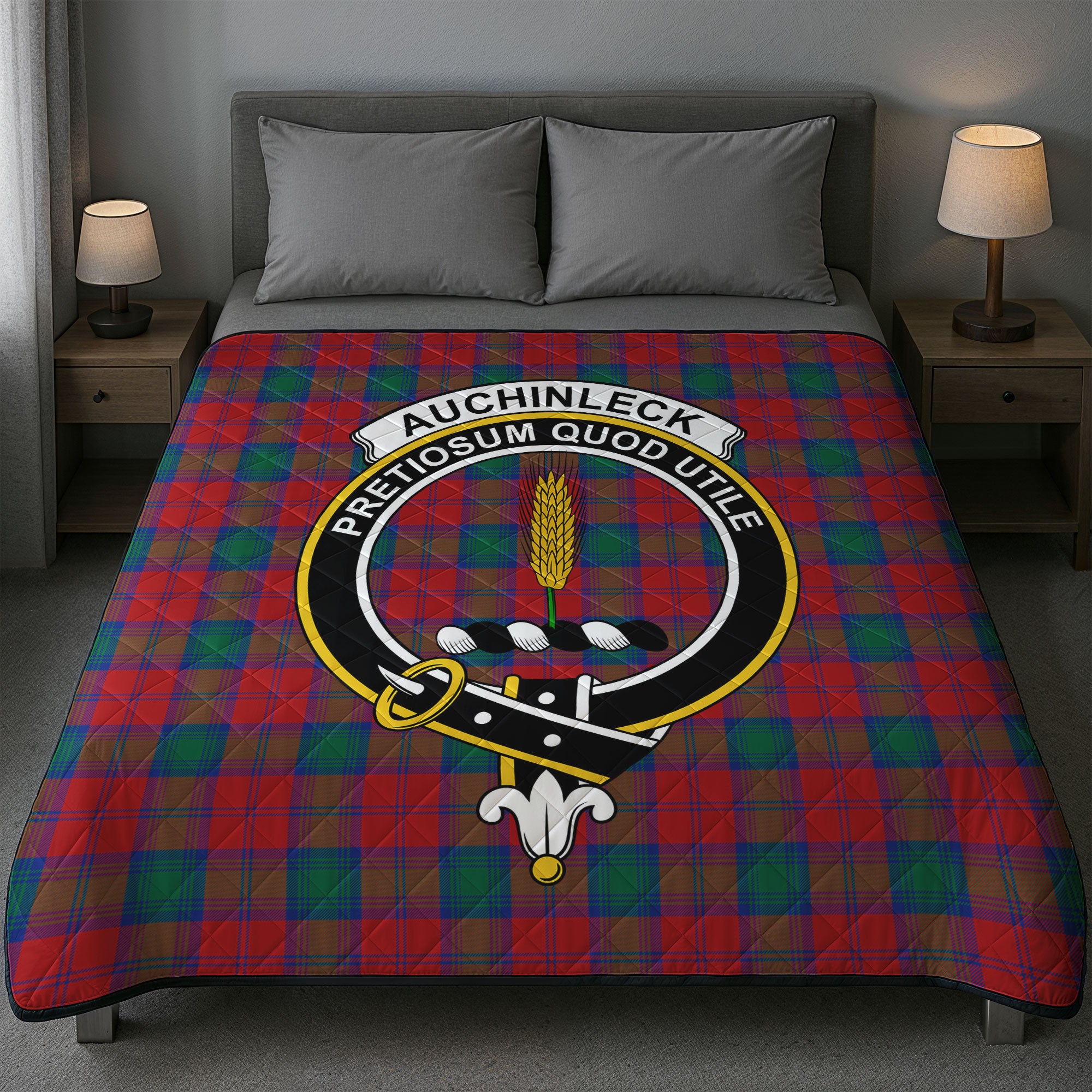 Auchinleck Tartan Crest Quilt