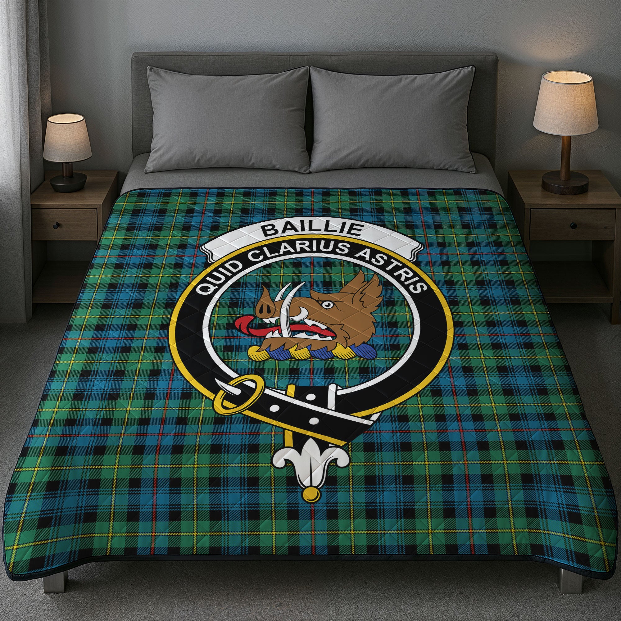Baillie Ancient Tartan Crest Quilt