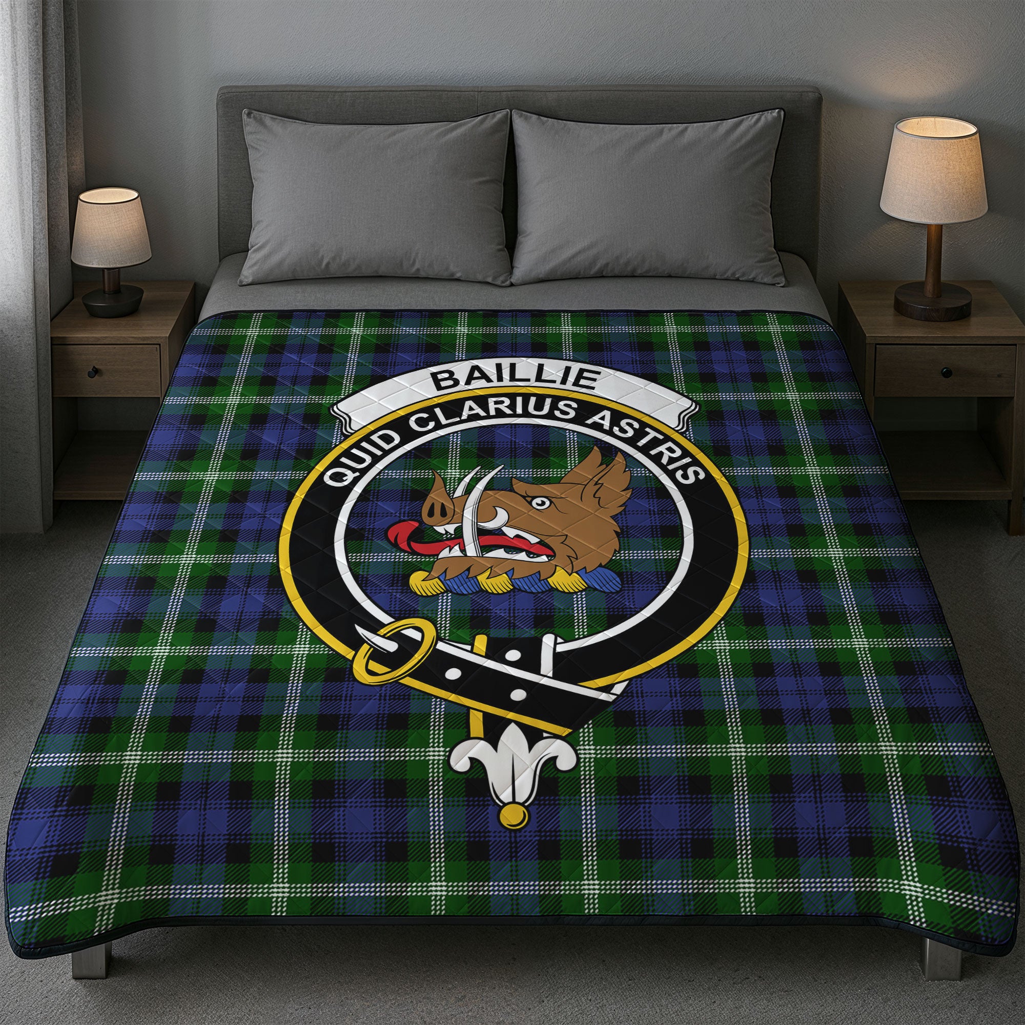 Baillie Modern Tartan Crest Quilt