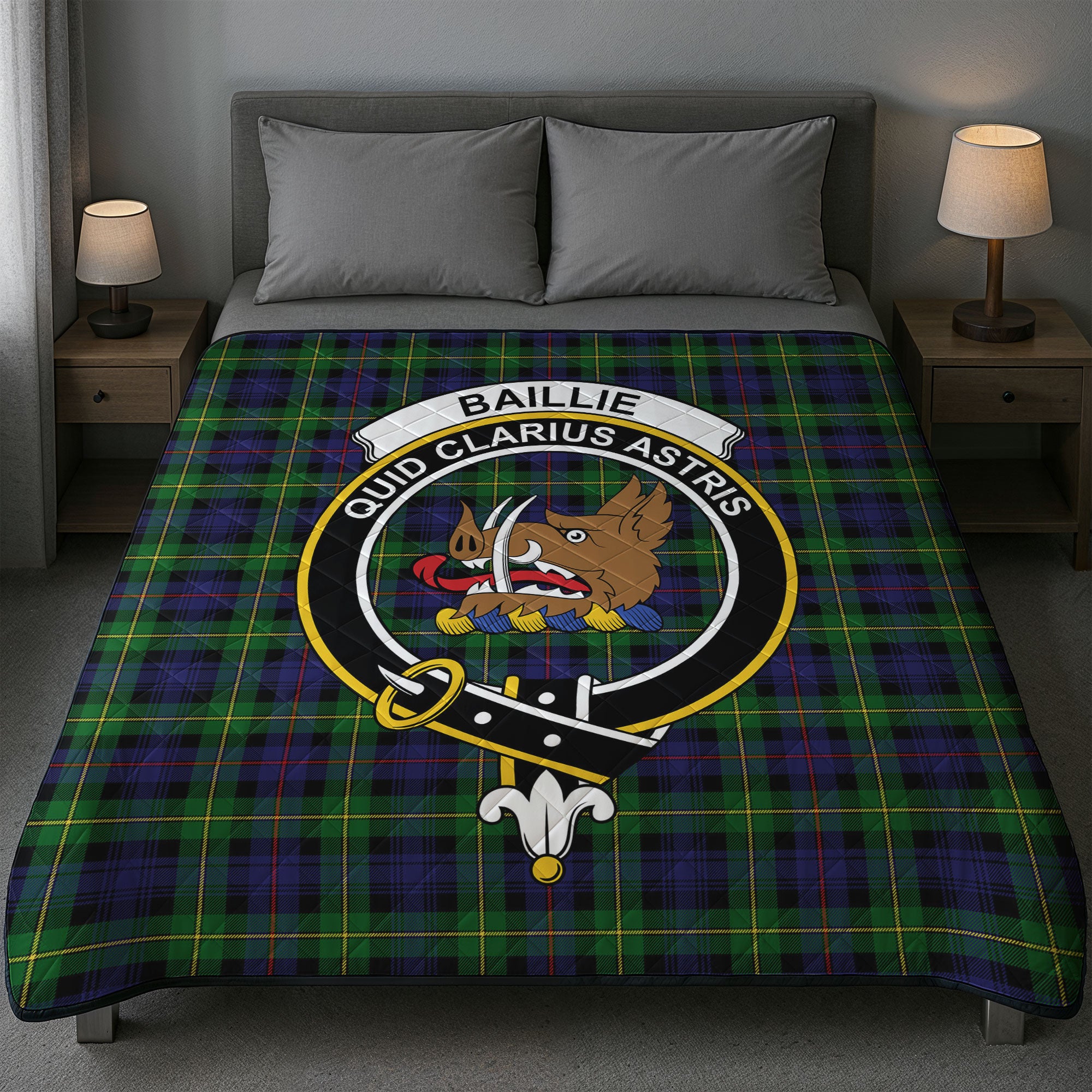 Baillie Tartan Crest Quilt