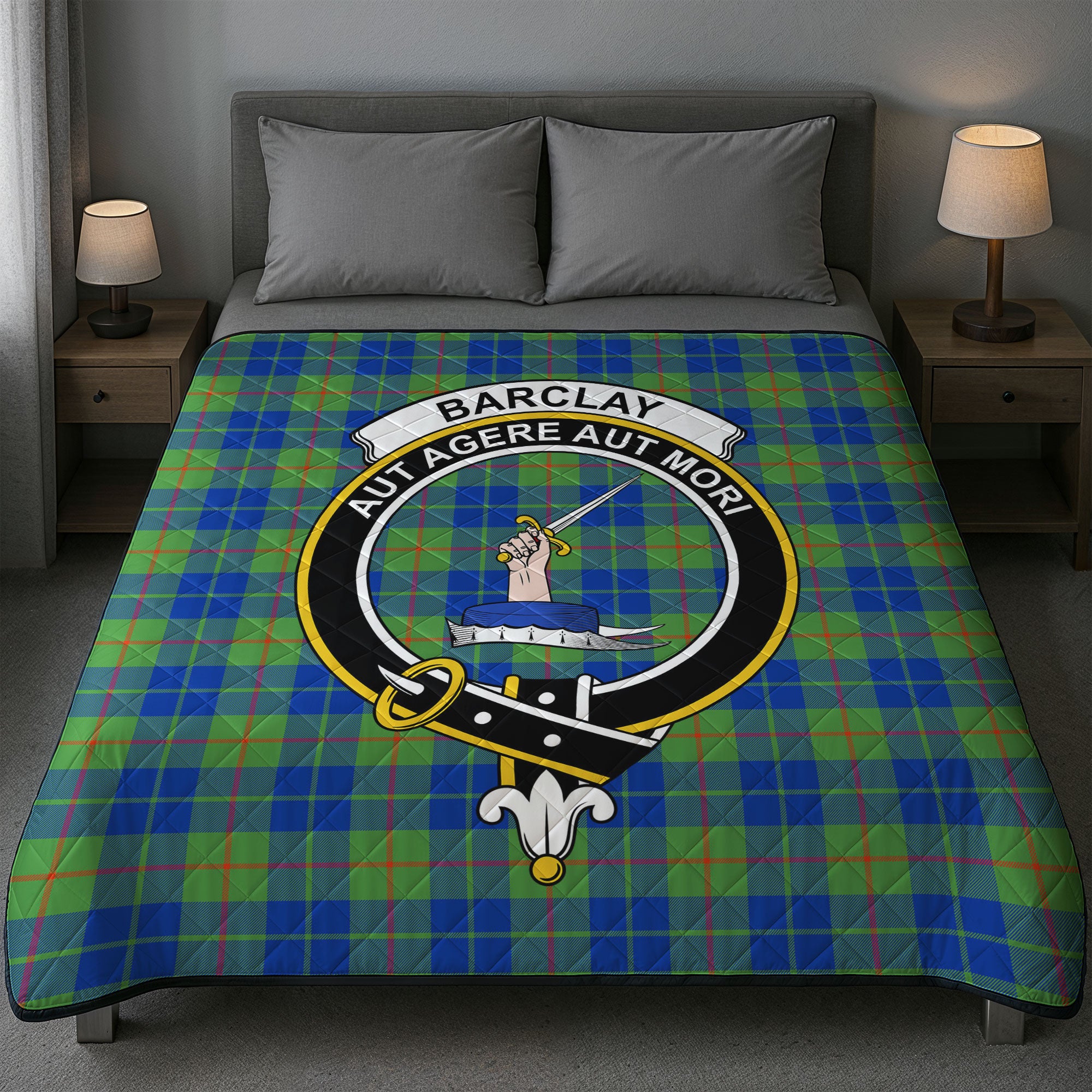 Barclay Hunting Ancient Tartan Crest Quilt
