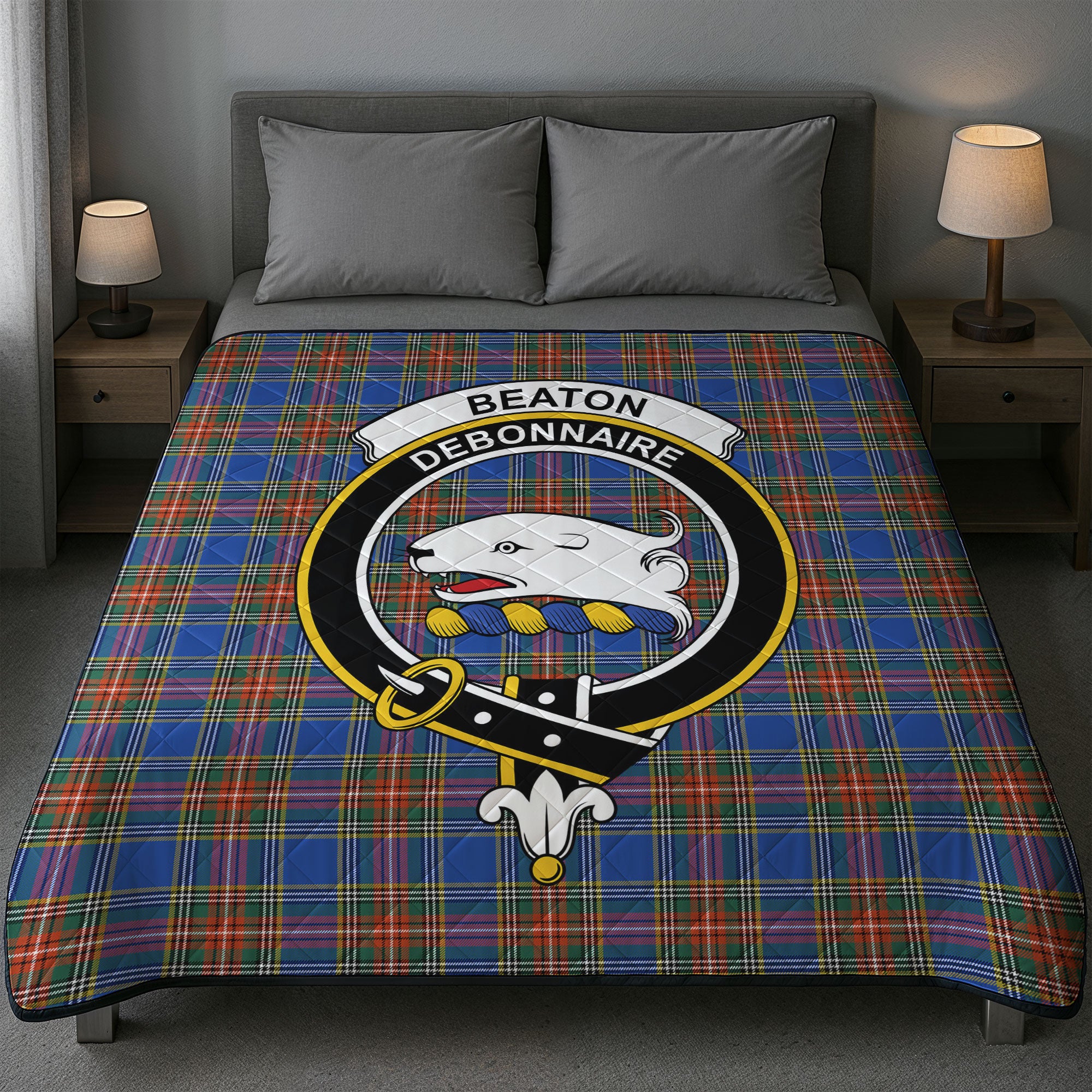 Beaton Ancient Tartan Crest Quilt