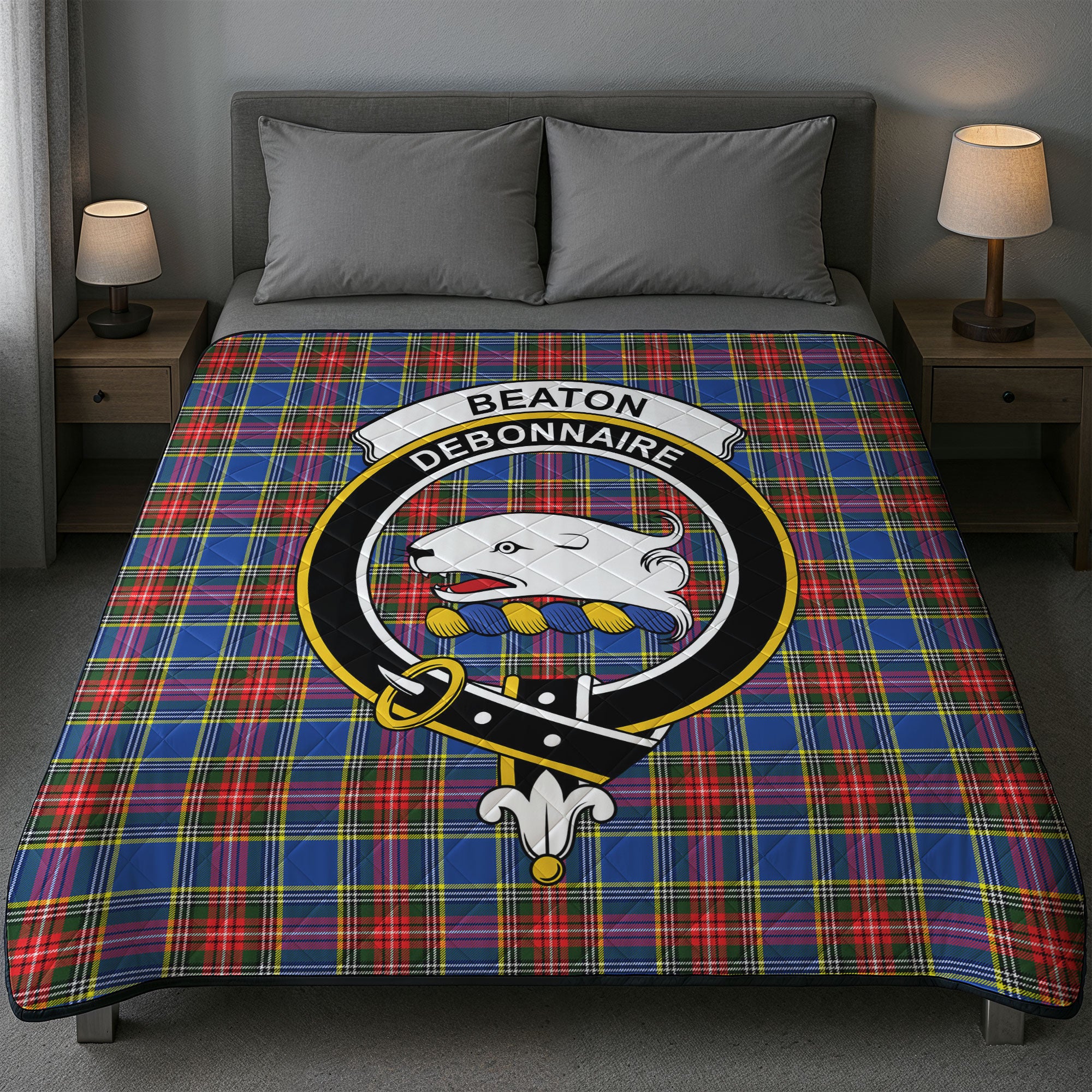 Beaton Modern Tartan Crest Quilt