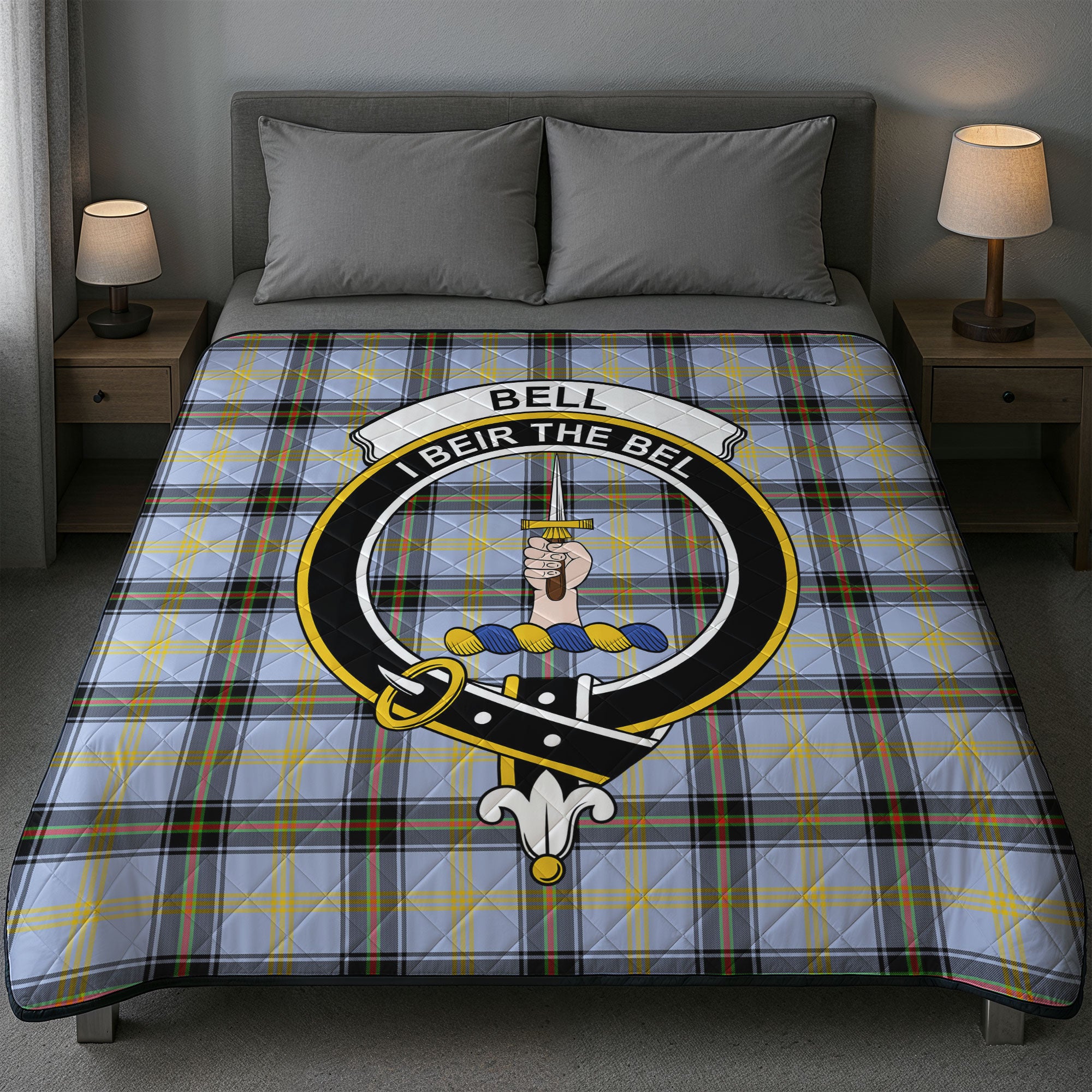 Bell of the Borders Tartan Crest Quilt