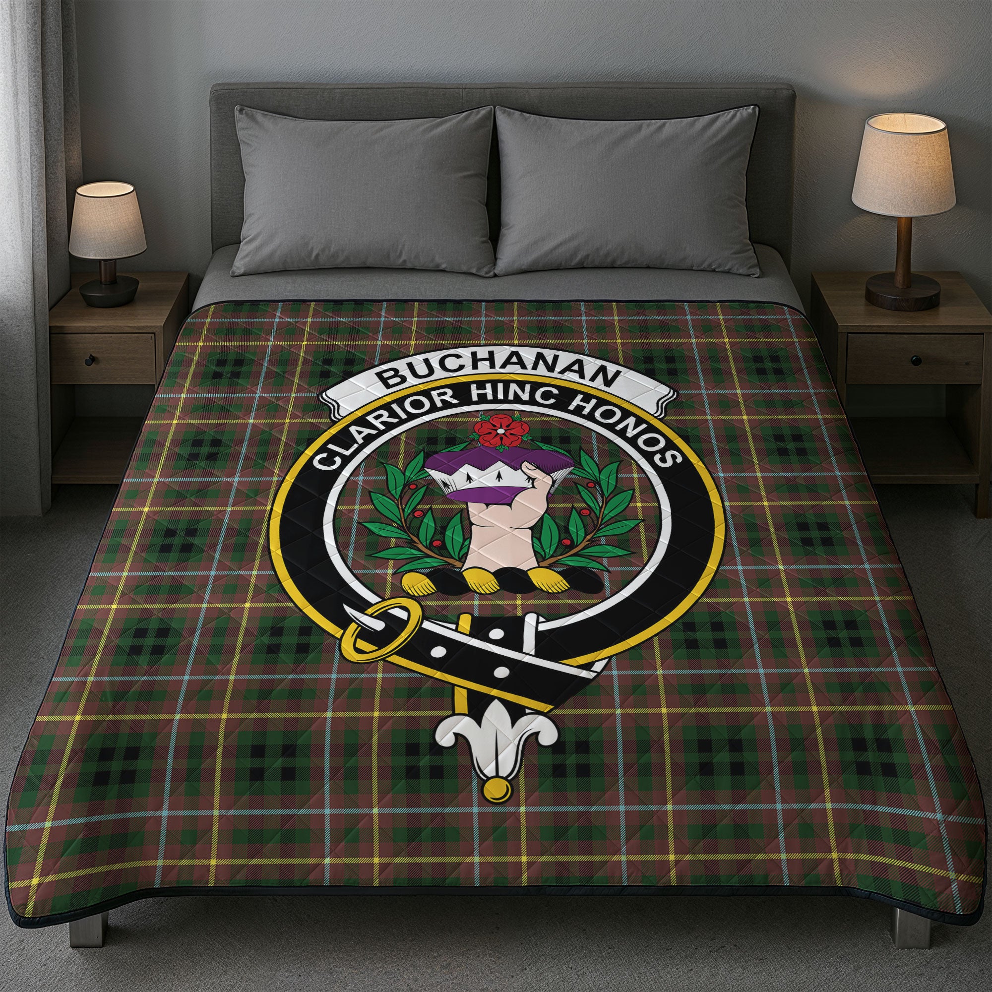 Buchanan Hunting Tartan Crest Quilt