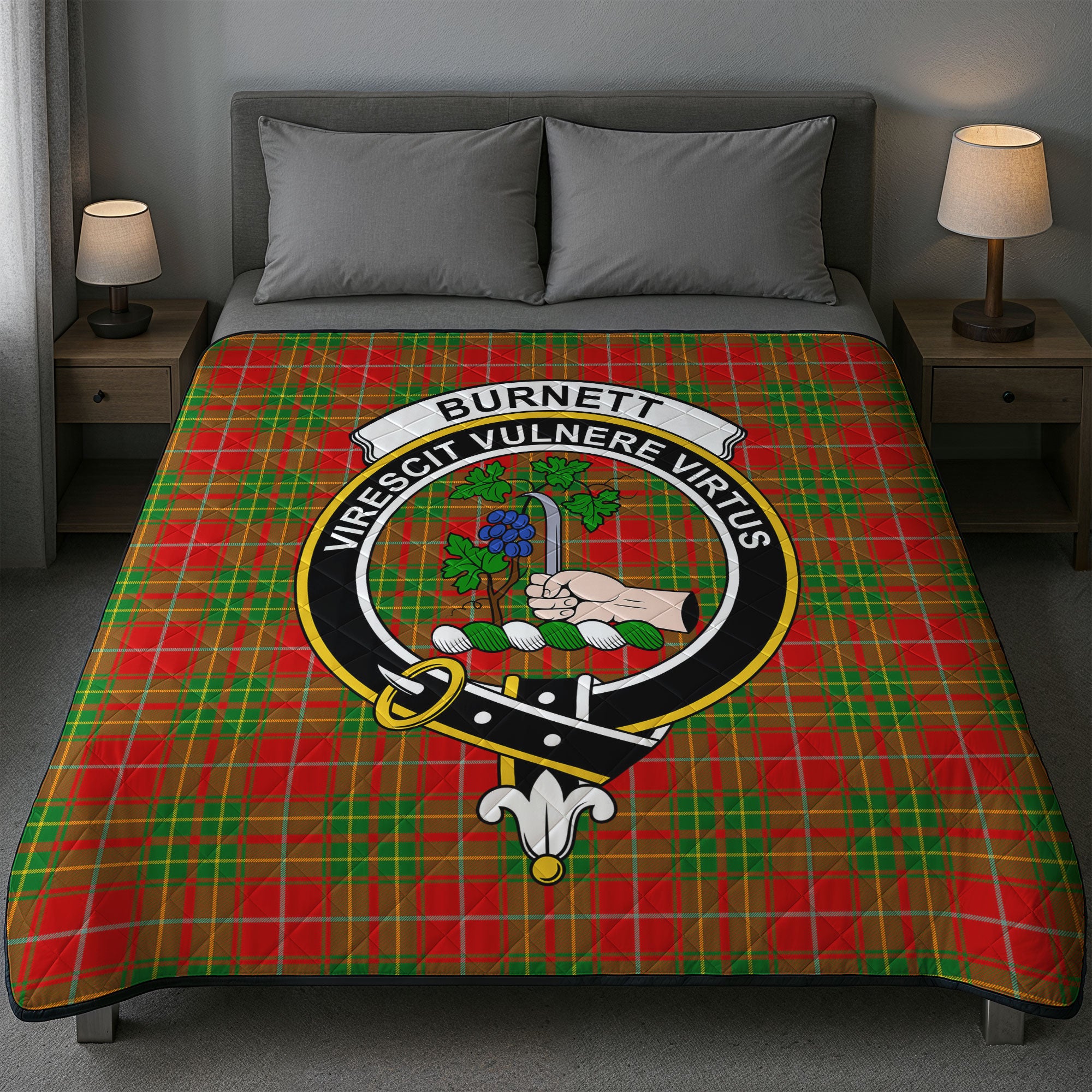 Burnett Ancient Tartan Crest Quilt