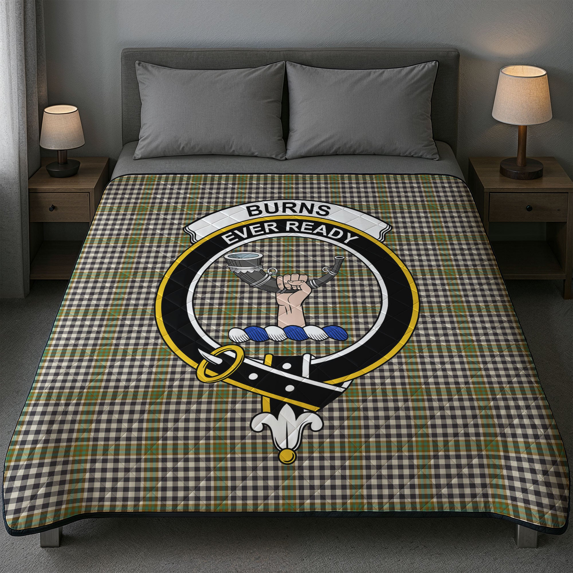 Burns Check Tartan Crest Quilt